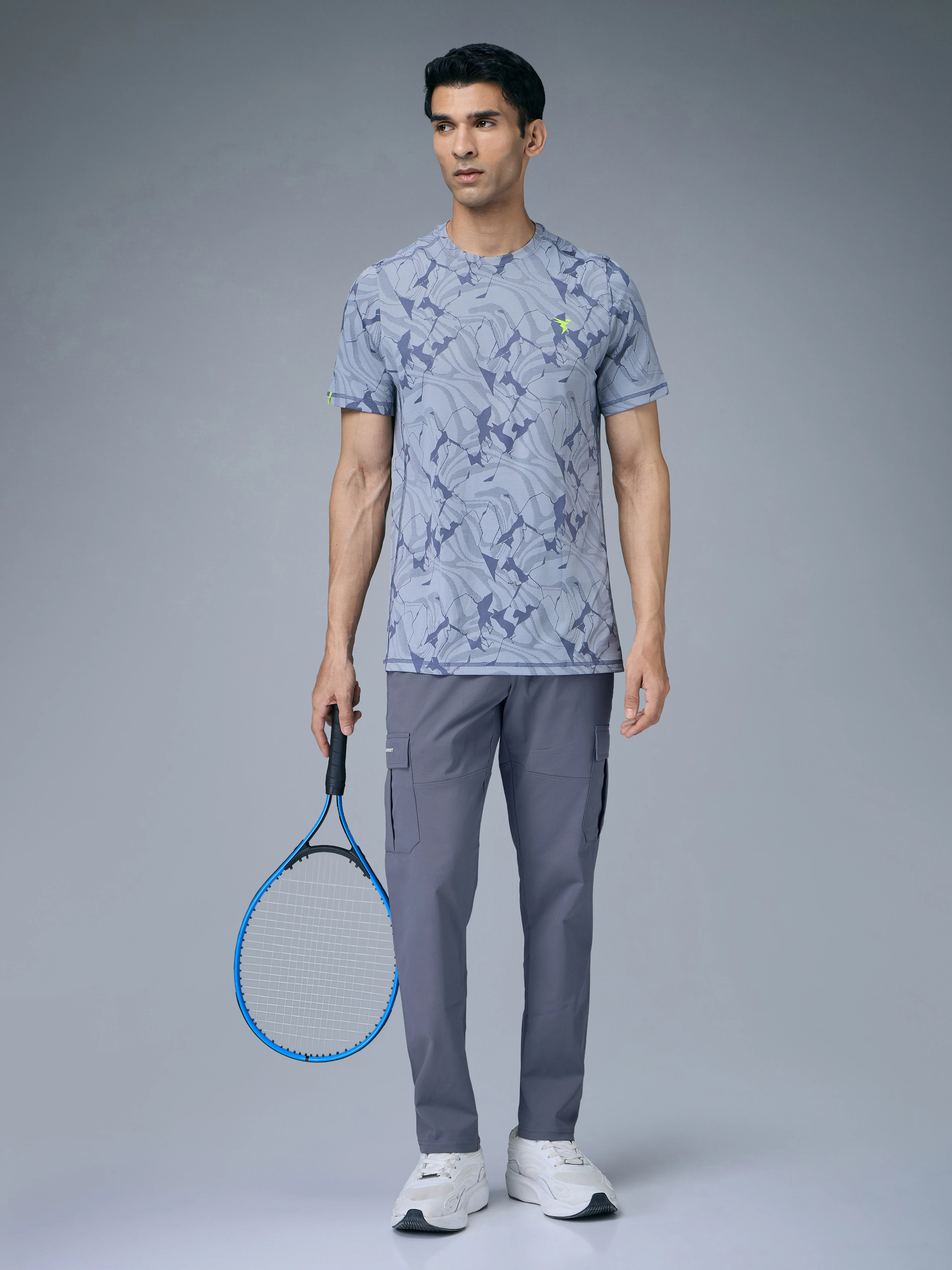 Men Solid Relax Fit Sports Cargo Trackpants with TS FLEXI - Image 5