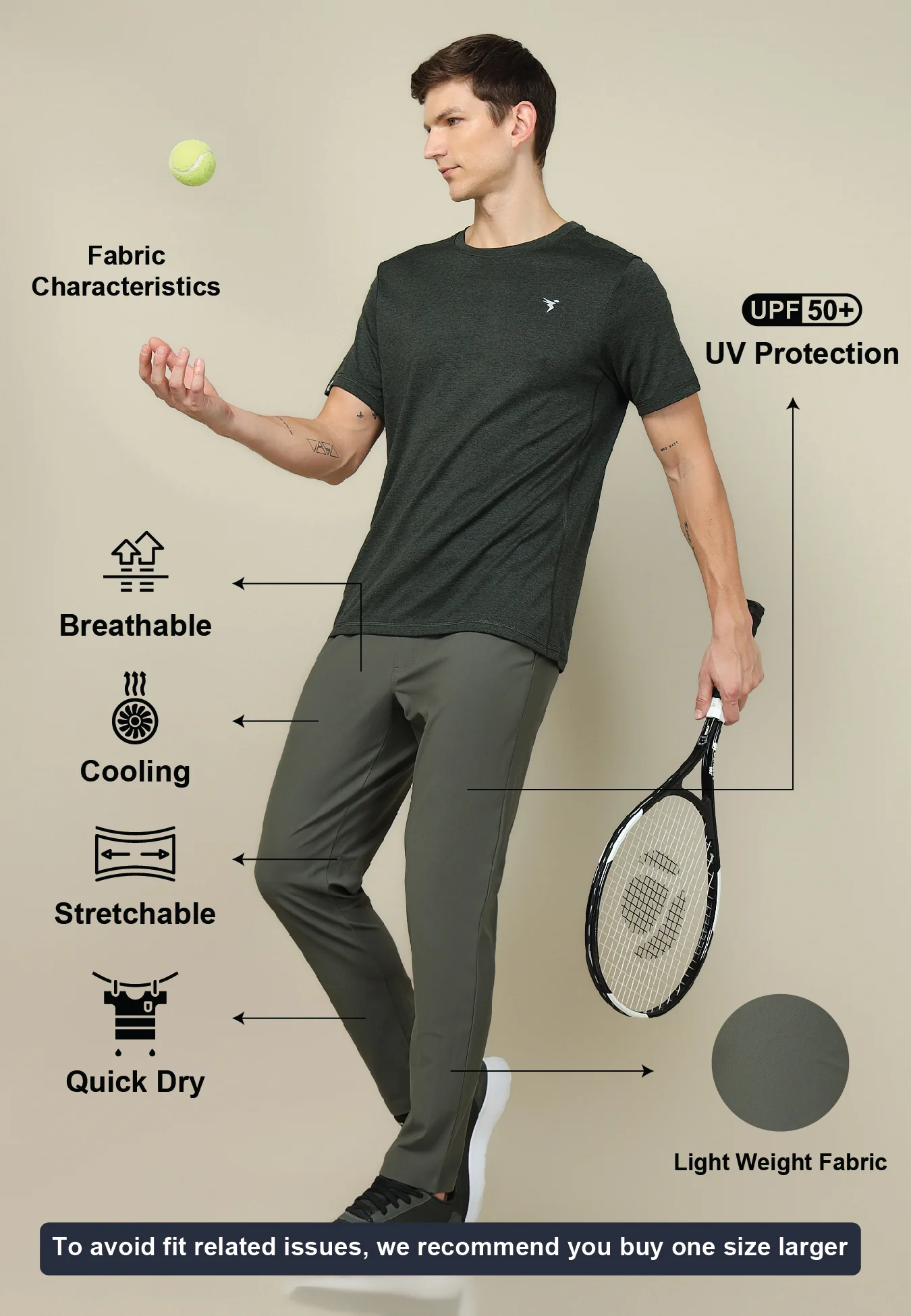 Men Solid Relax Fit Trackpants with DURACOOL+ - Image 4