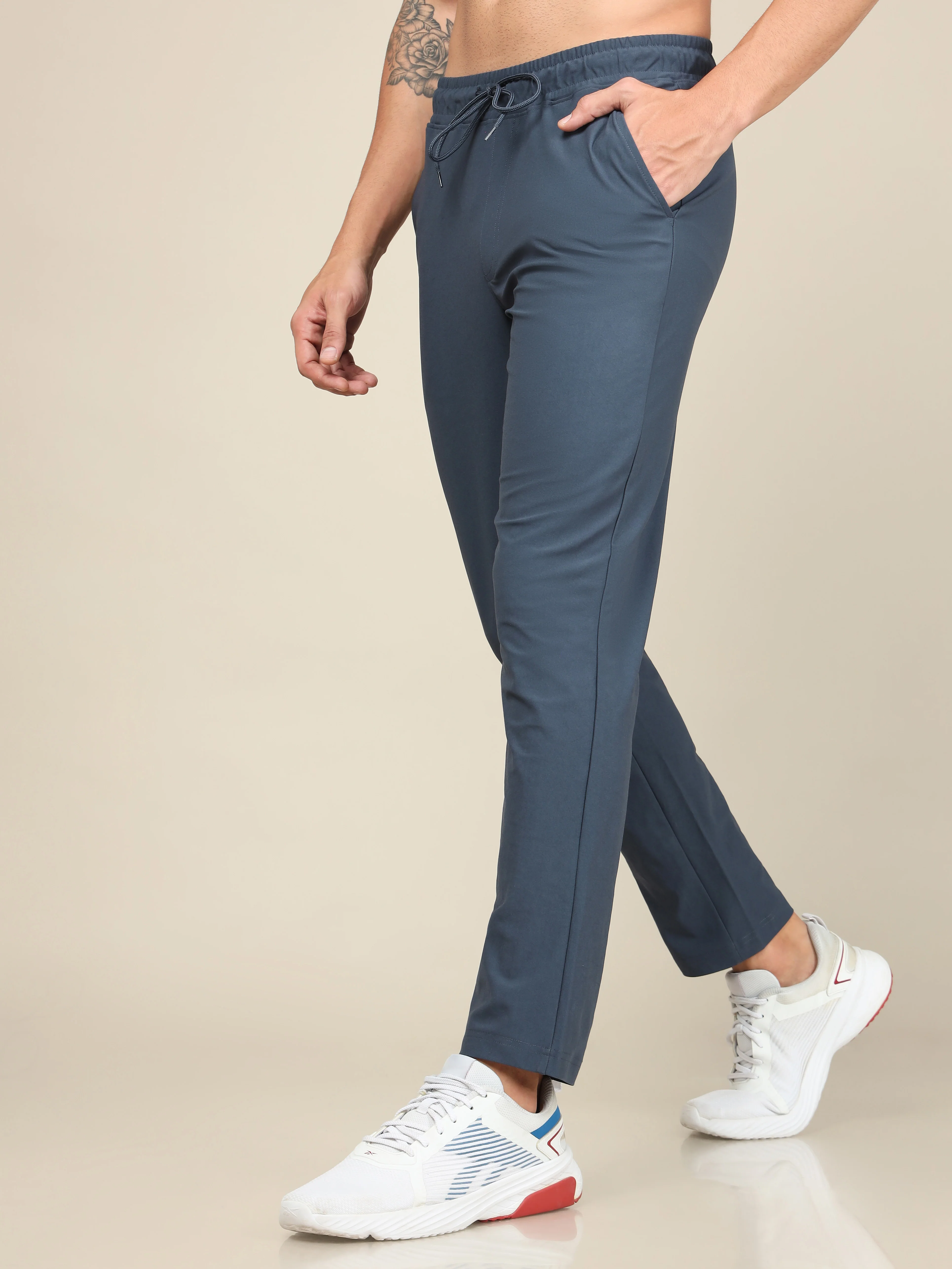 Men Solid Relax Fit Trackpants with DURACOOL+