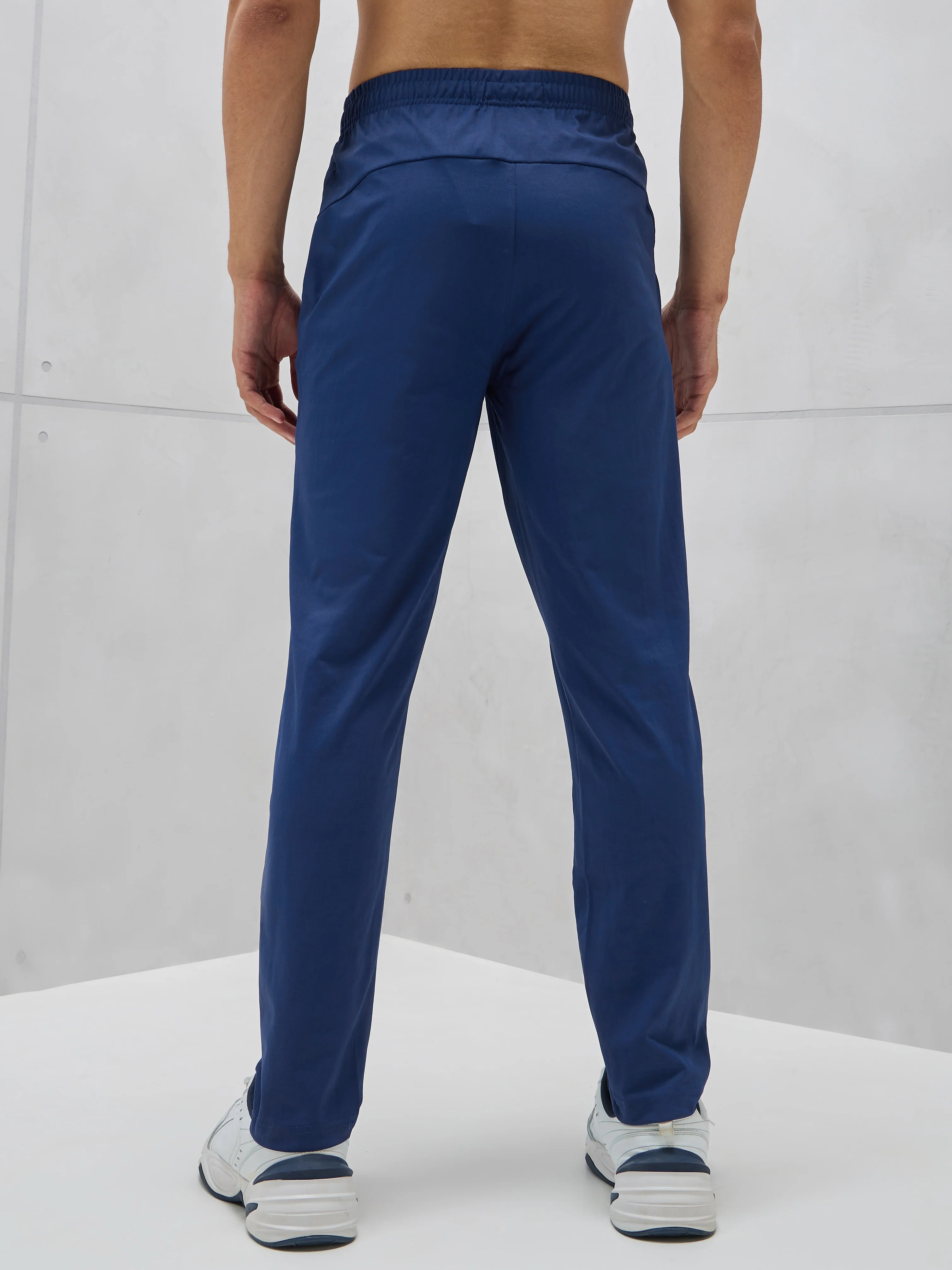 Men Solid Relax Fit Trackpants with ELASTO PLUS - Image 3