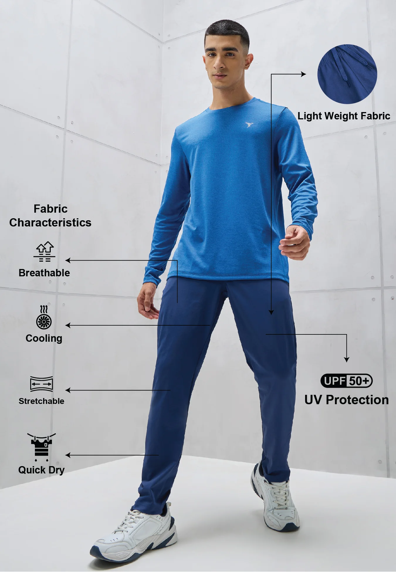 Men Solid Relax Fit Trackpants with ELASTO PLUS - Image 4