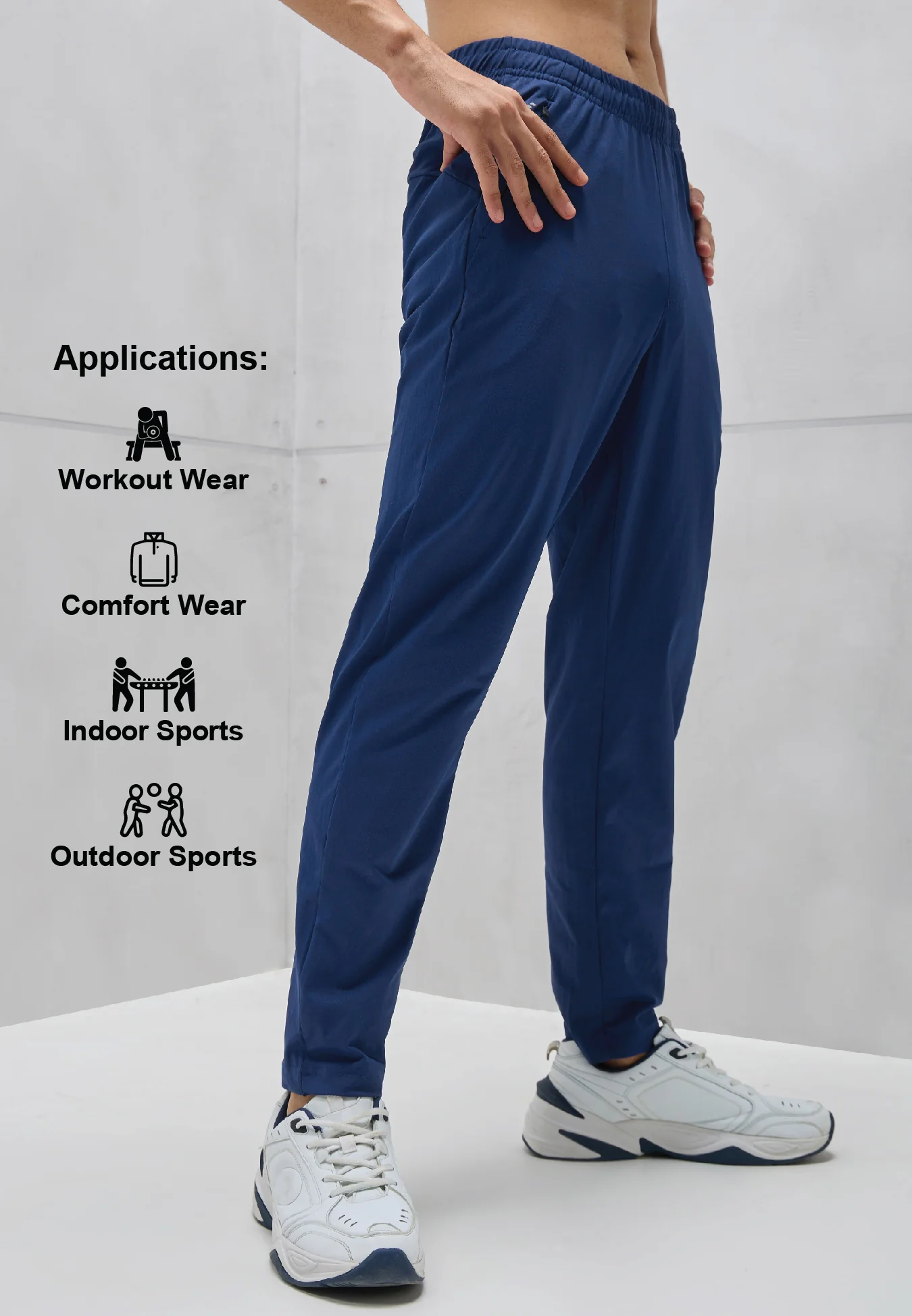 Men Solid Relax Fit Trackpants with ELASTO PLUS - Image 5