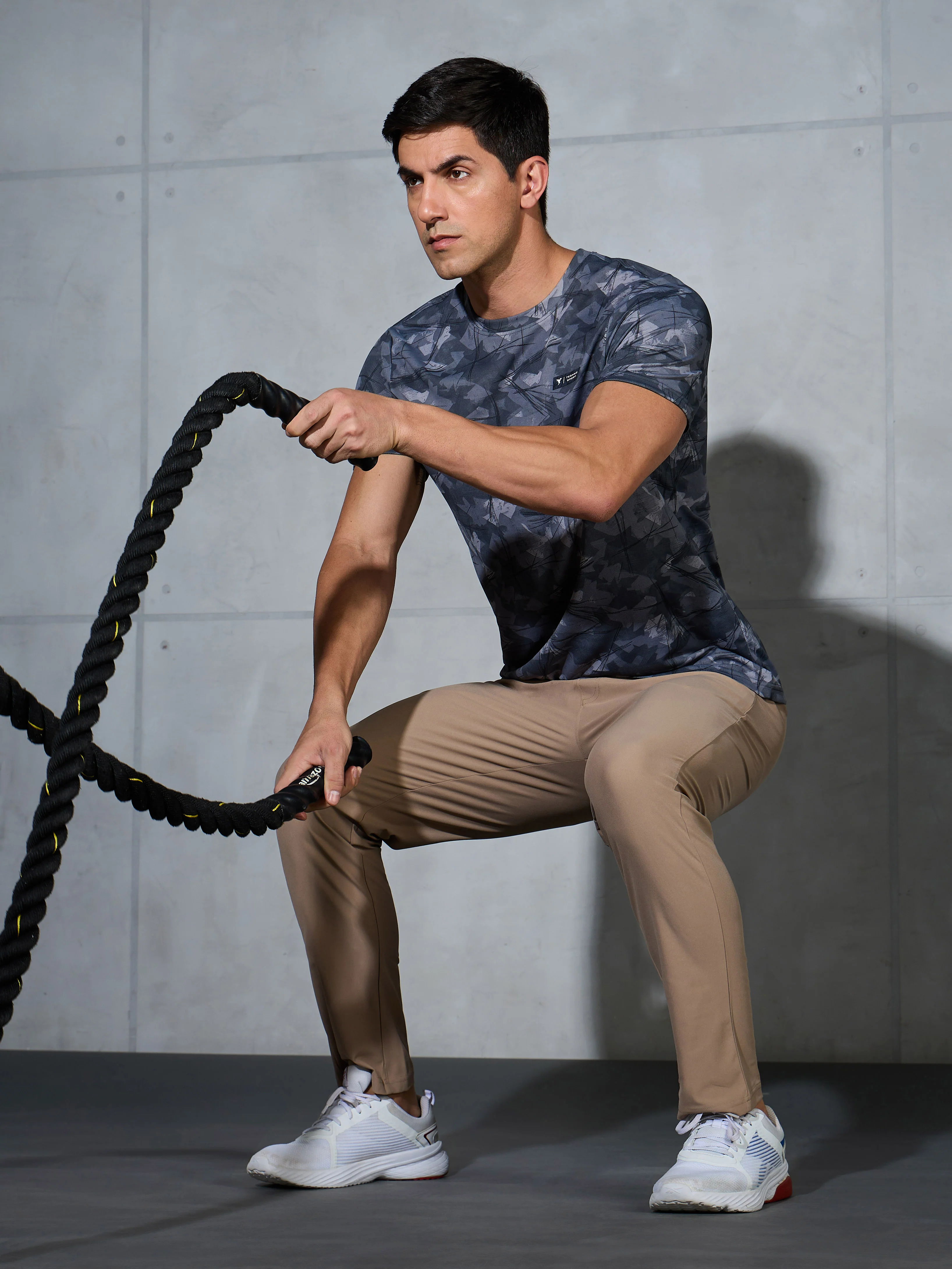Men Solid Relax Fit Trackpants with ELASTO PLUS - Image 5