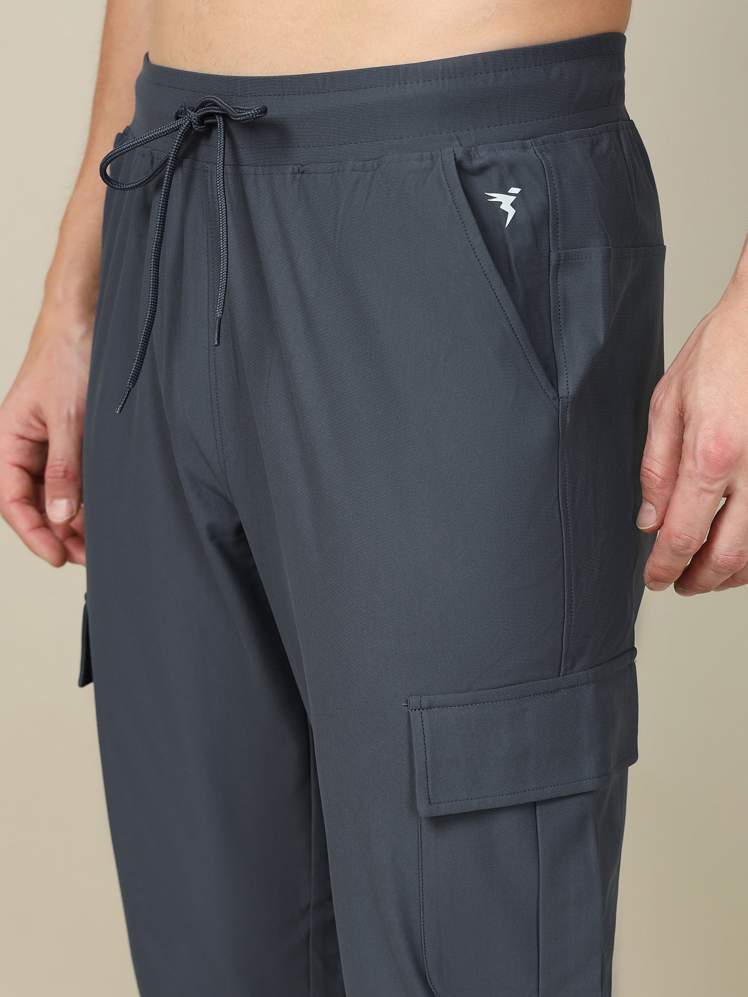 Men Solid Slim Fit Cargo Joggers with DURACOOL+ - Image 6