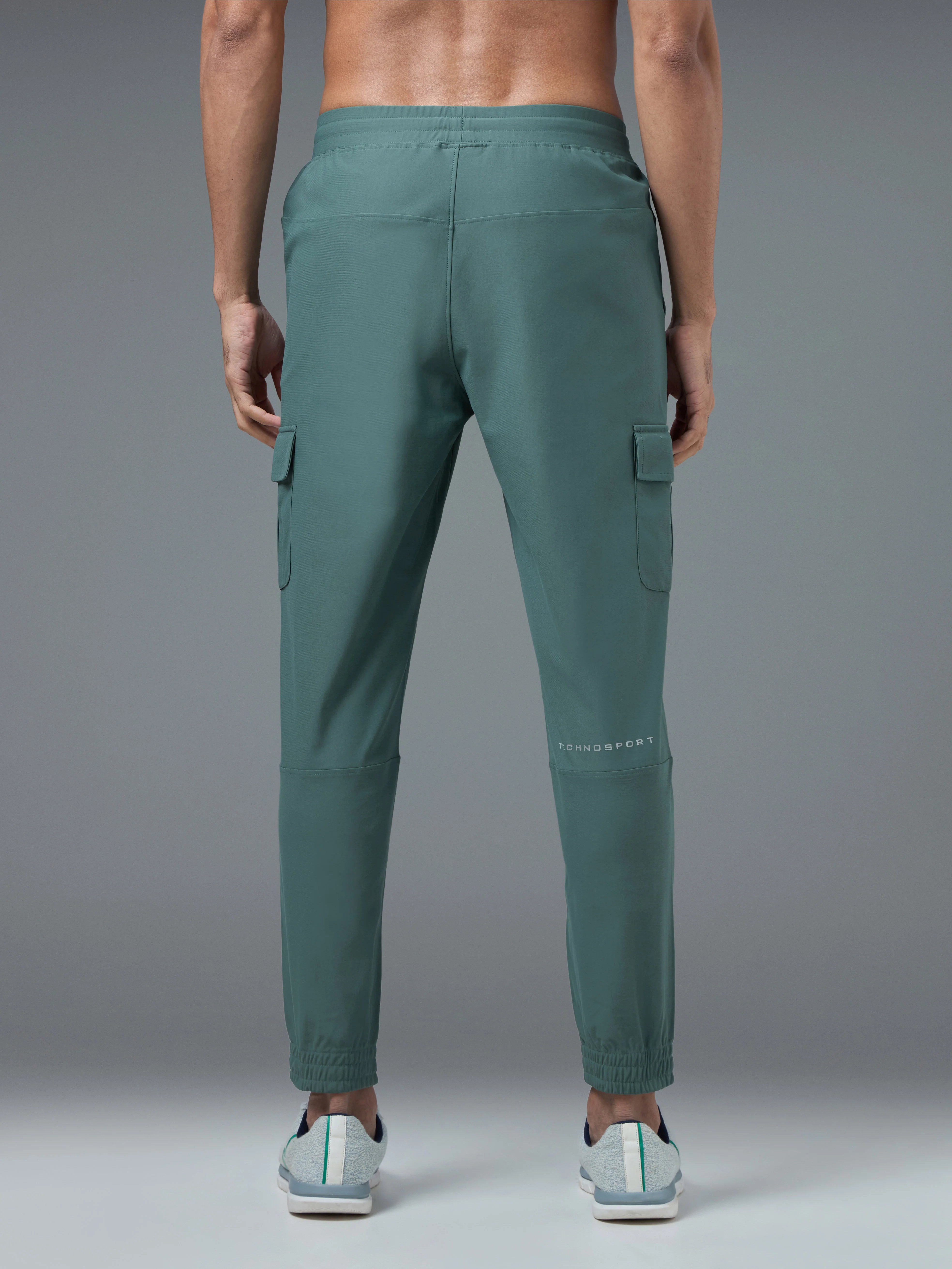 Men Solid Slim Fit Cargo Joggers with DURACOOL+ - Image 3