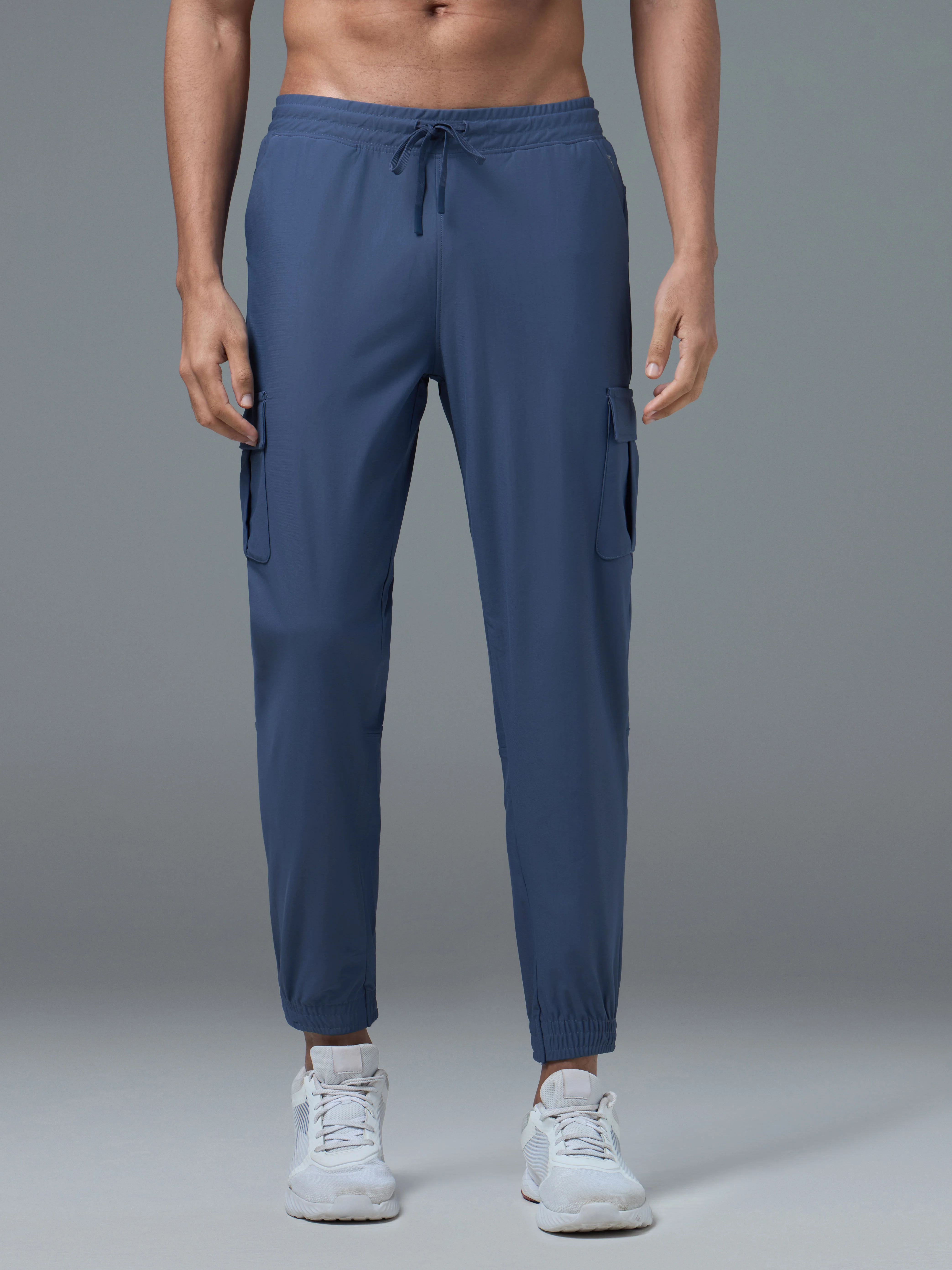 Men Solid Slim Fit Cargo Joggers with DURACOOL+ - Image 2