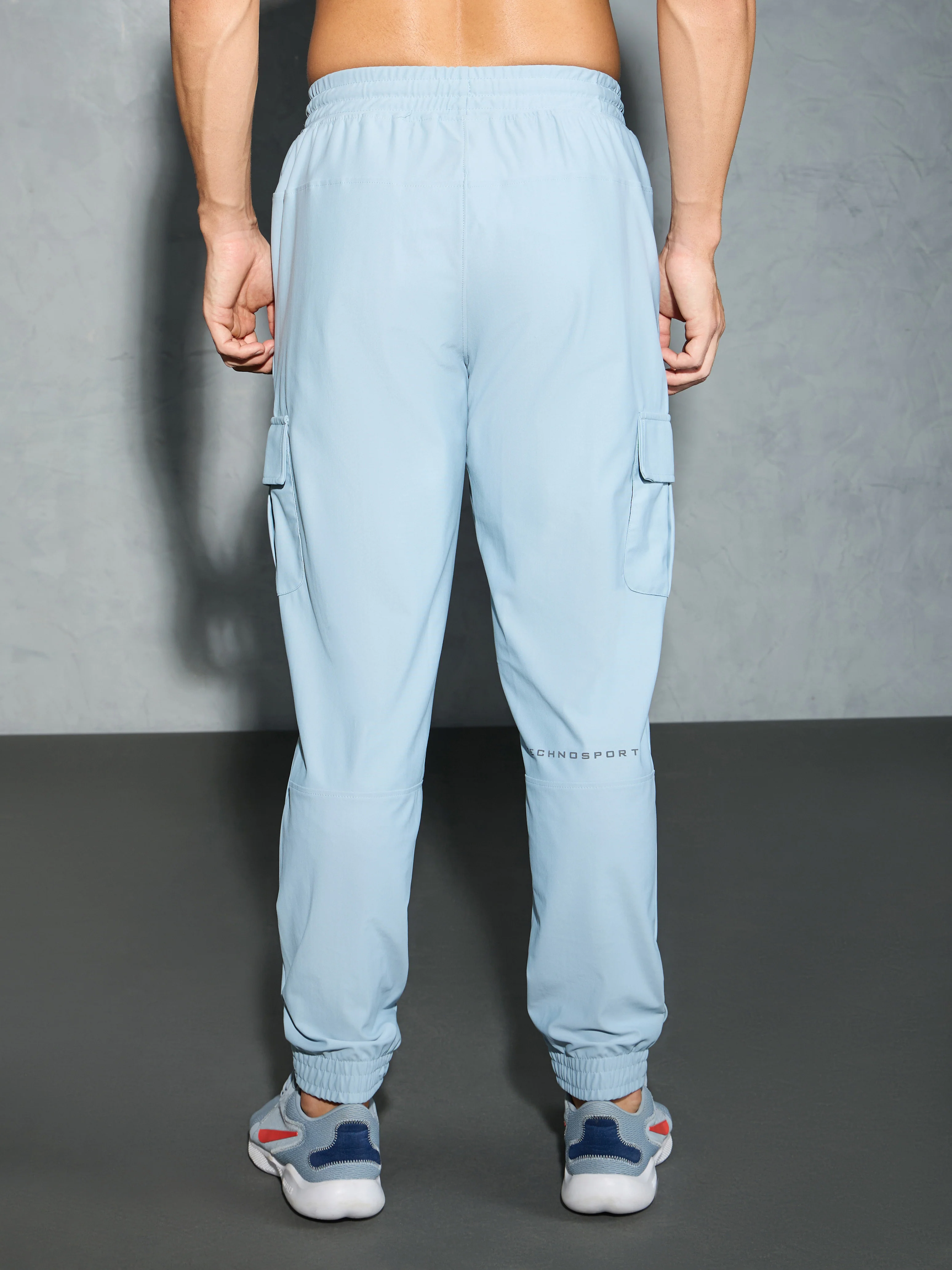 Men Solid Slim Fit Cargo Joggers with DURACOOL+ - Image 2