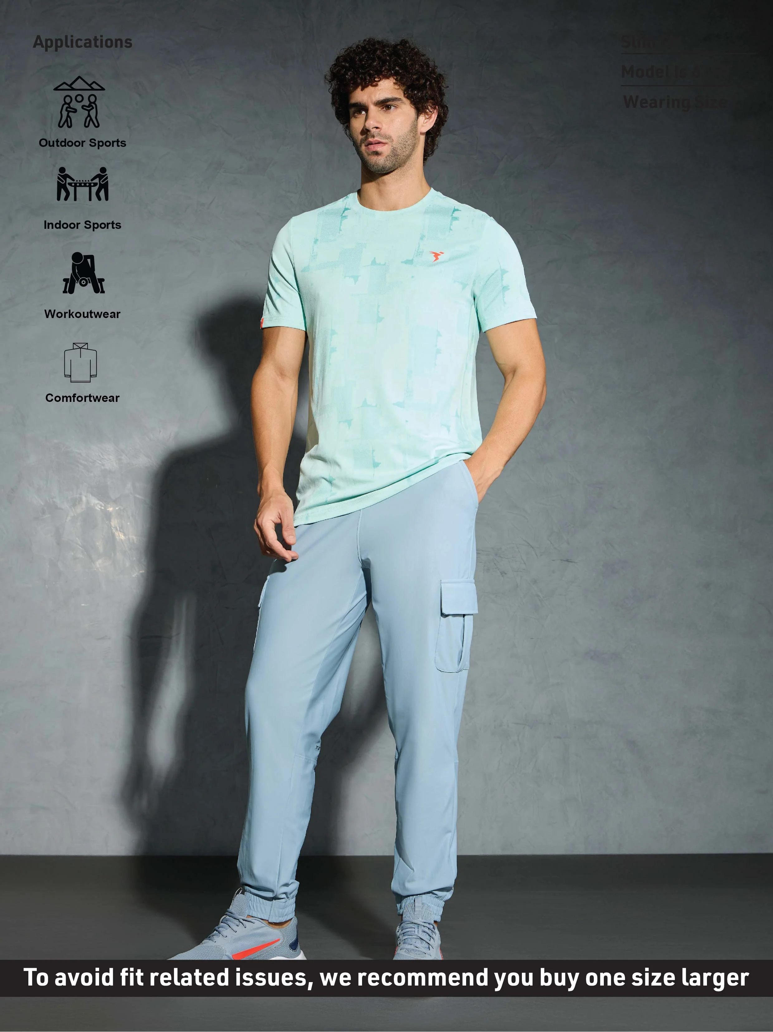 Men Solid Slim Fit Cargo Joggers with DURACOOL+ - Image 4