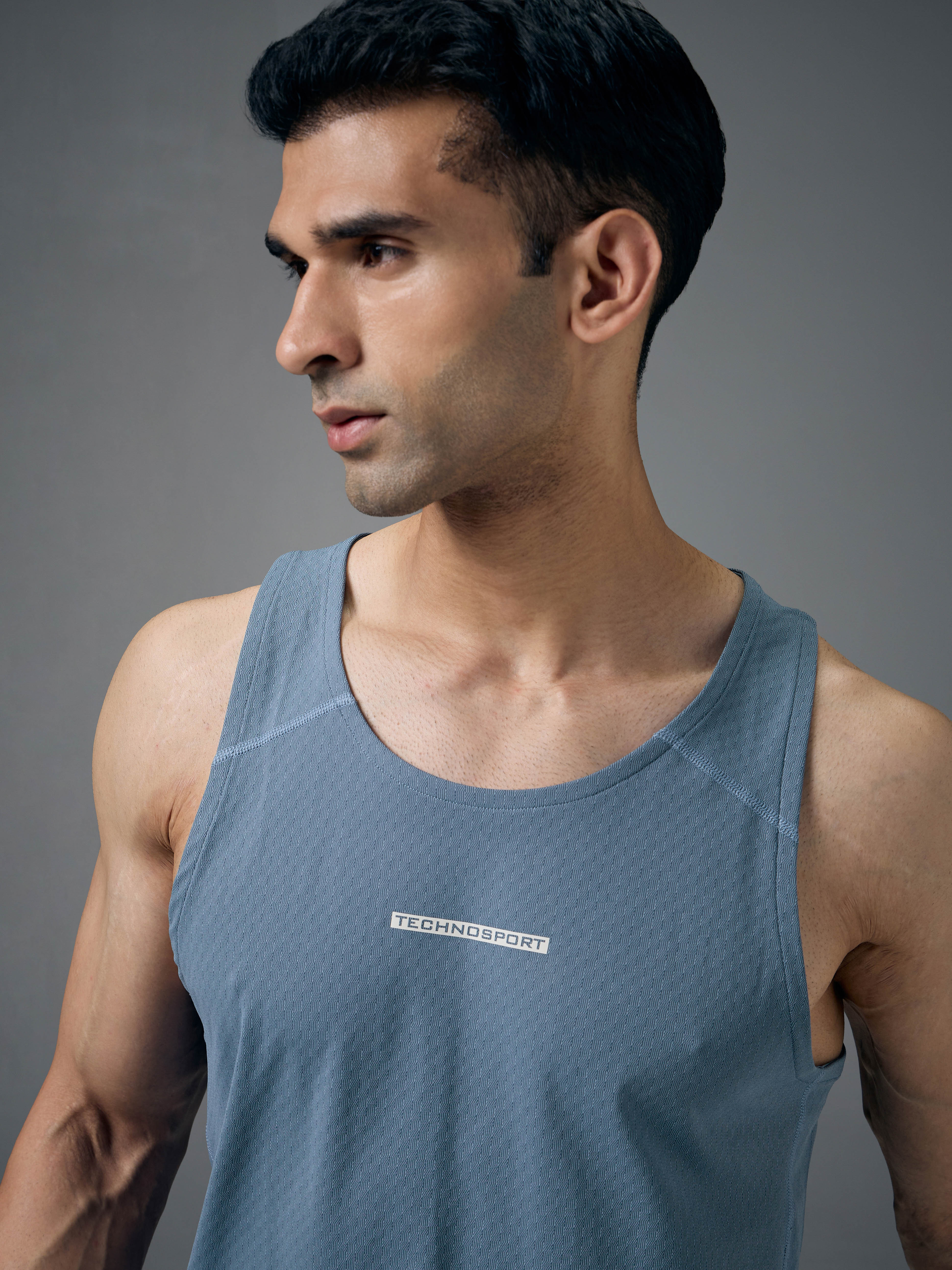 Men Jacquard Slim Fit Crew Neck Innerwear Vest with ELASTO LITE - Image 6