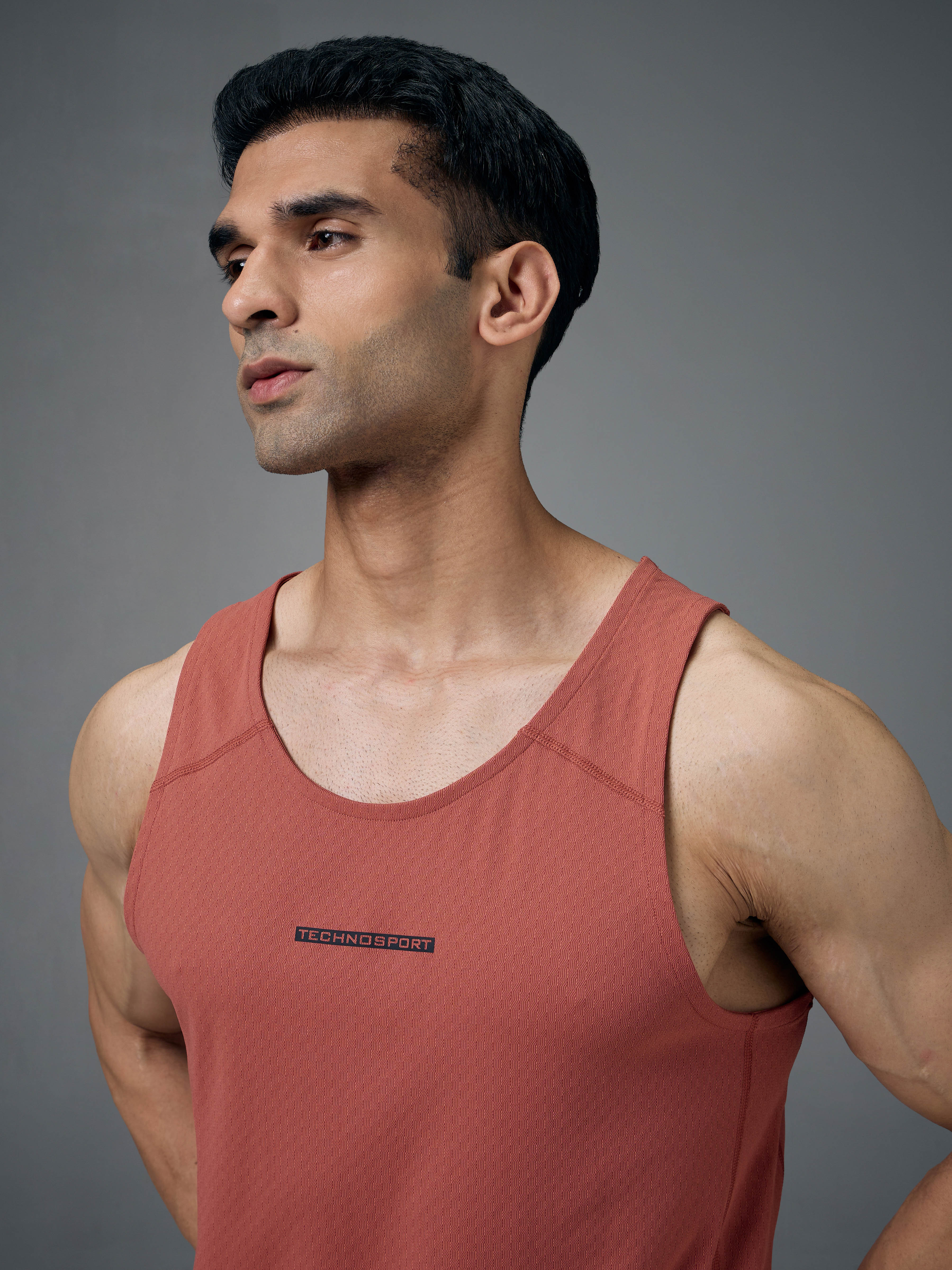 Men Jacquard Slim Fit Crew Neck Innerwear Vest with ELASTO LITE - Image 6