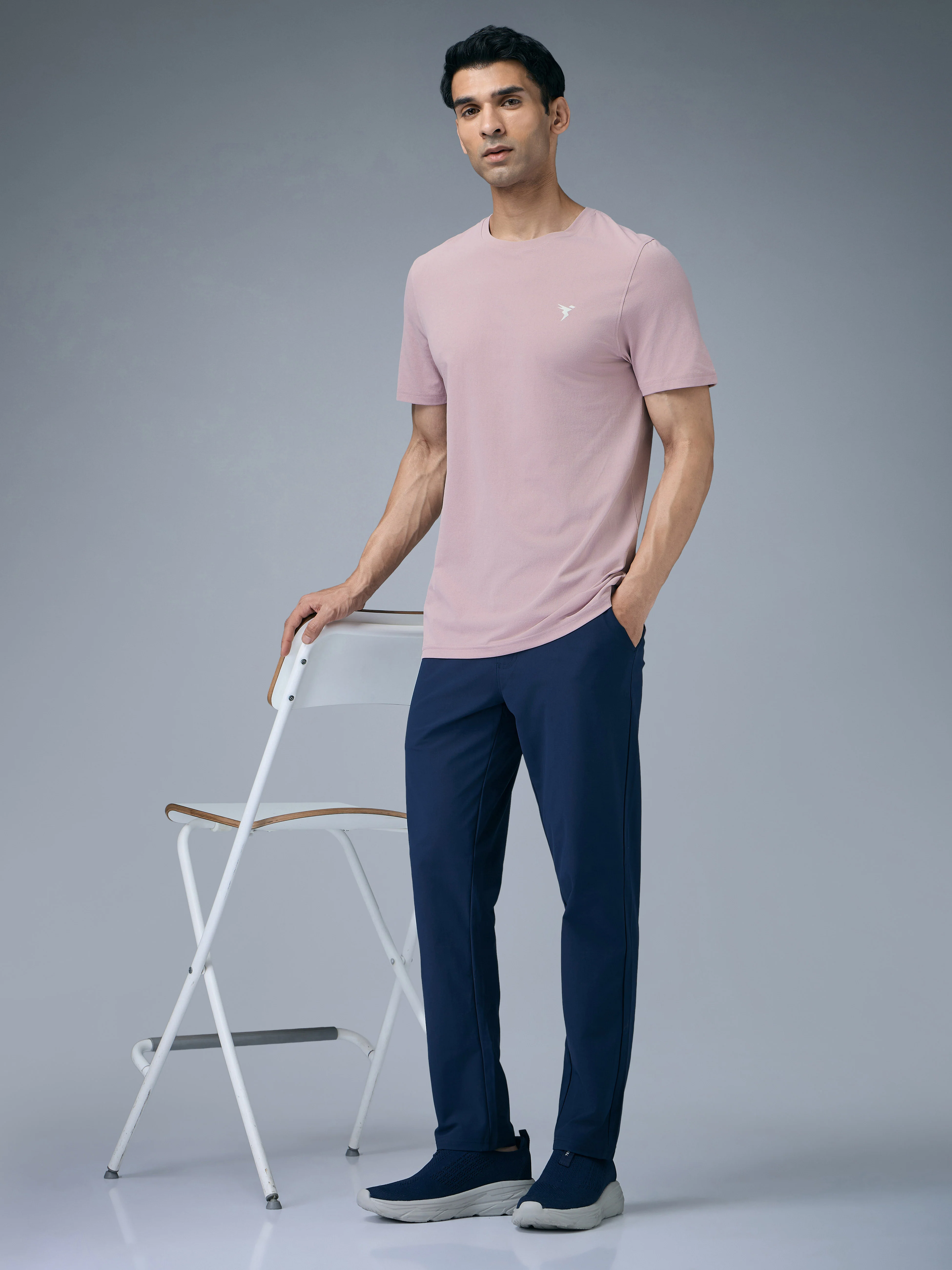 Men Solid Slim Fit Crew Neck T-shirt with COTFLEX - Image 6