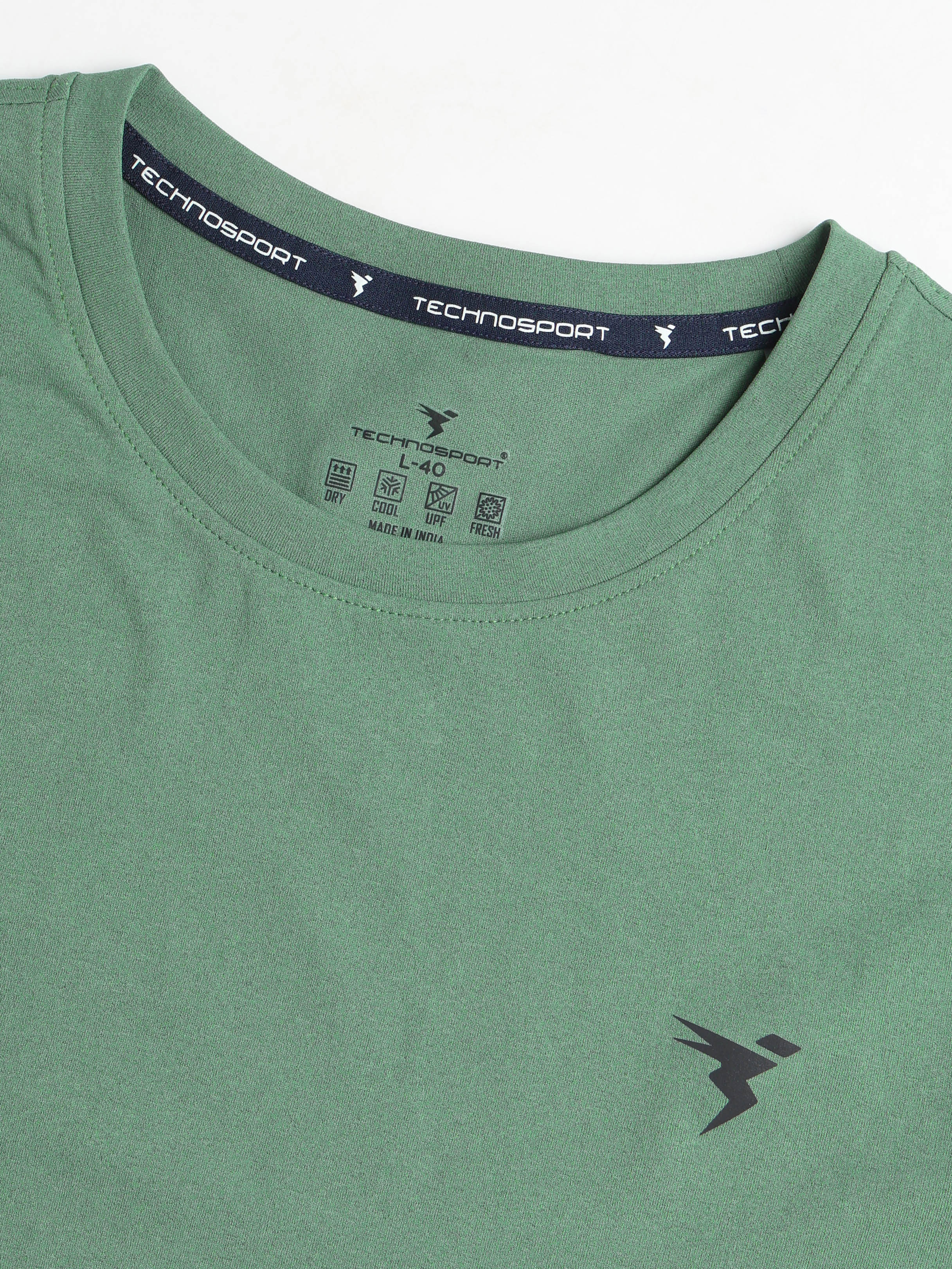 Men Solid Slim Fit Crew Neck T-shirt with COTFLEX - Image 7
