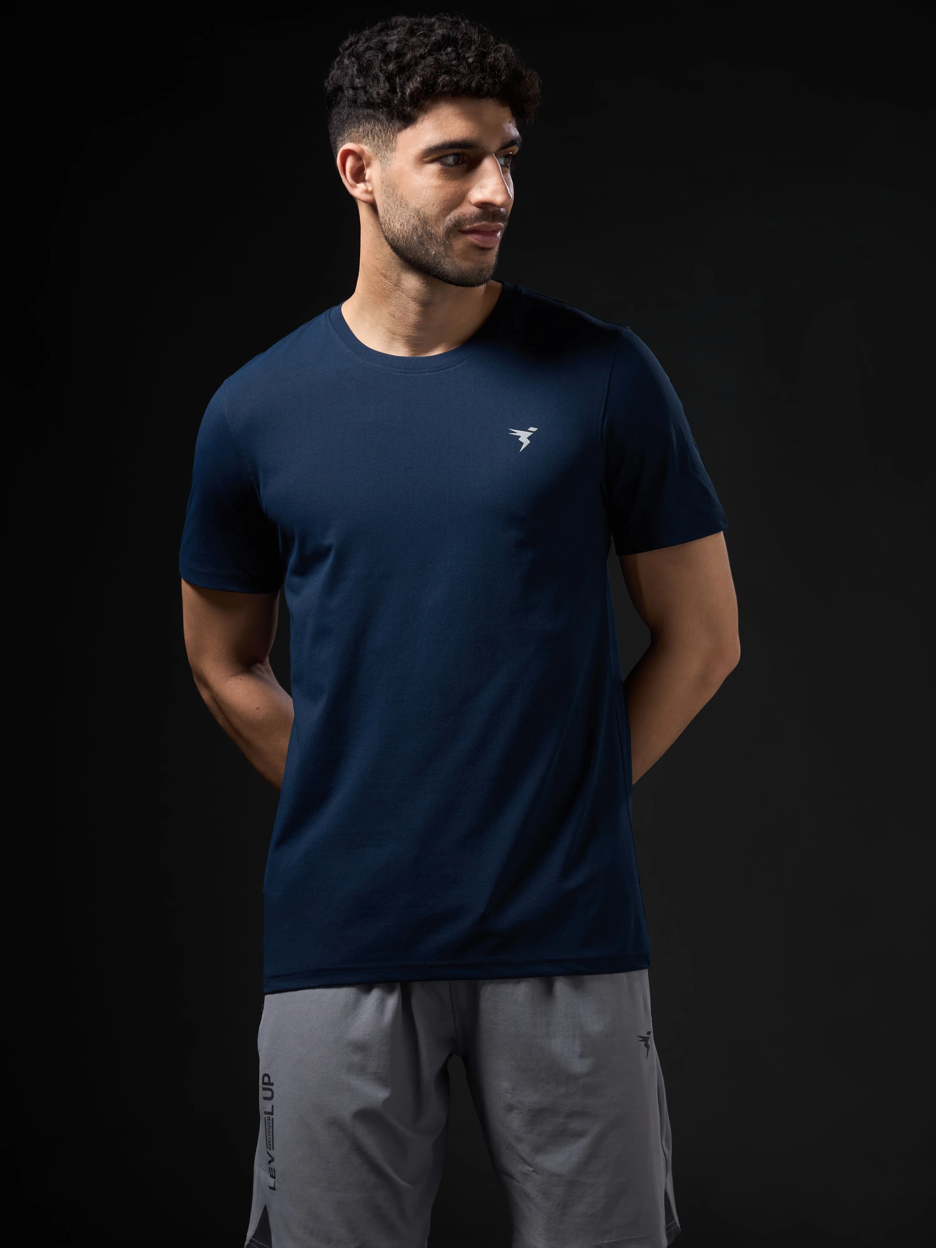 Men Solid Slim Fit Crew Neck T-shirt with COTFLEX - Image 2