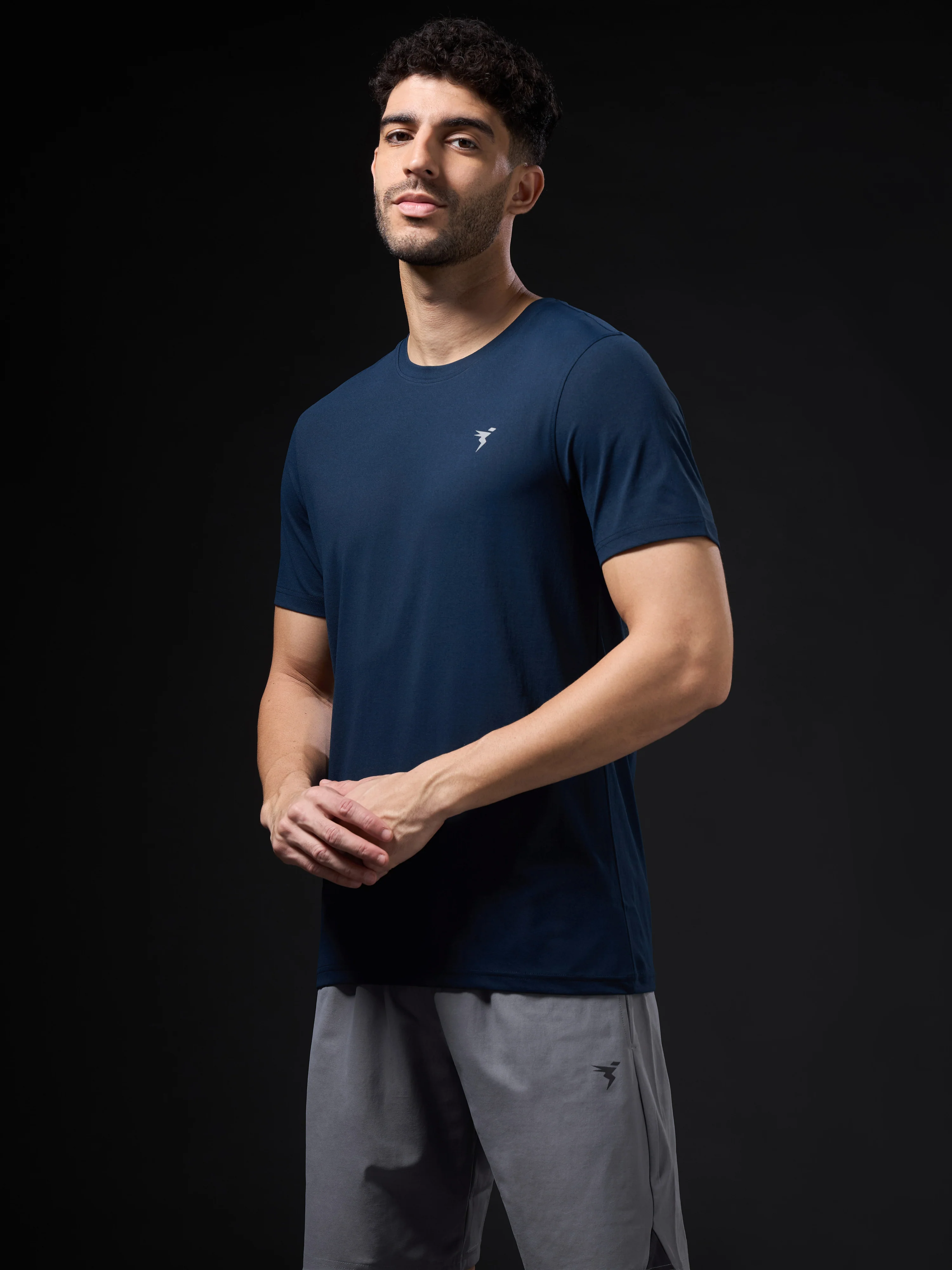Men Solid Slim Fit Crew Neck T-shirt with COTFLEX - Image 4