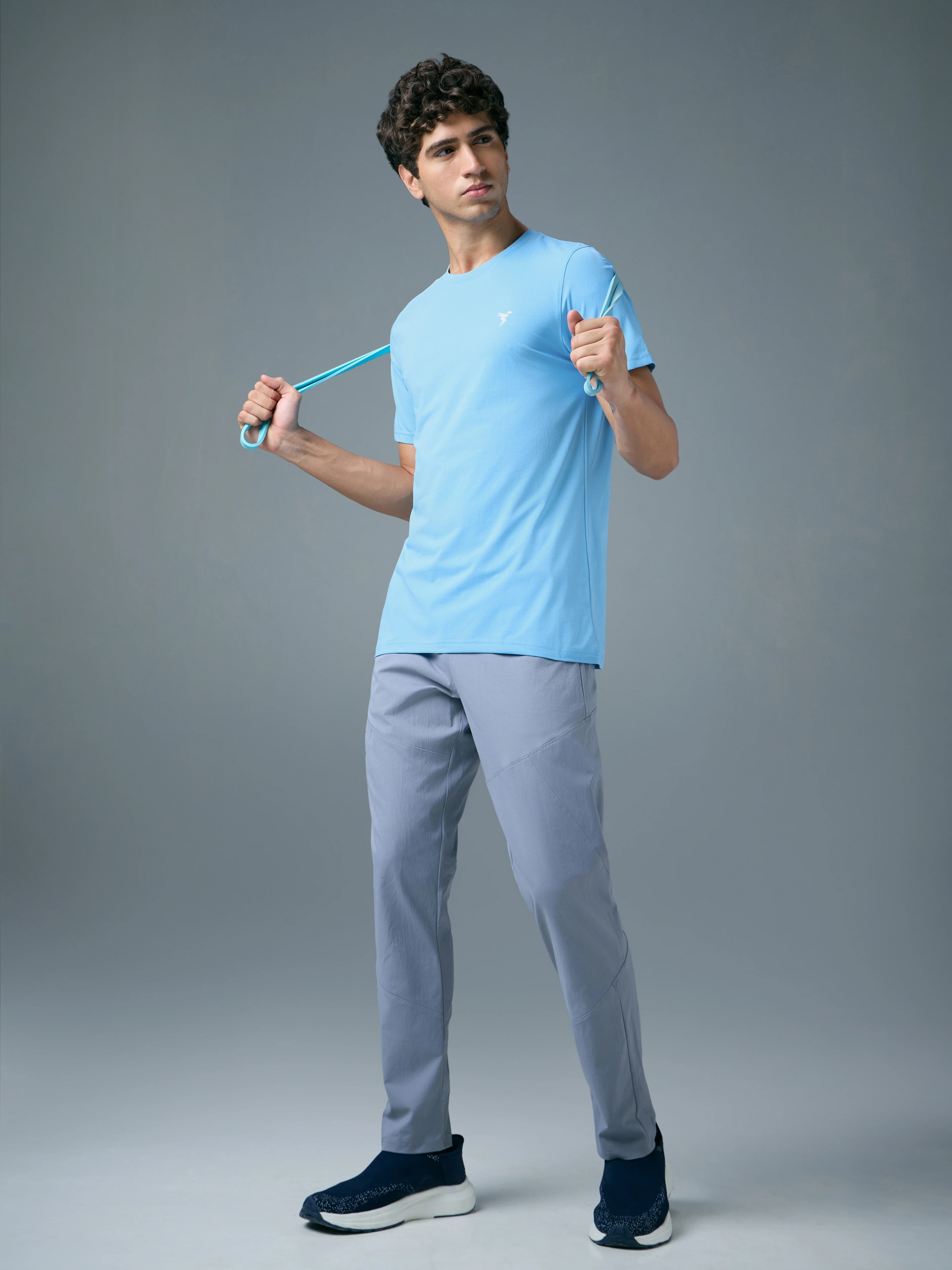 Men Solid Slim Fit Crew Neck T-shirt with COTFLEX - Image 5
