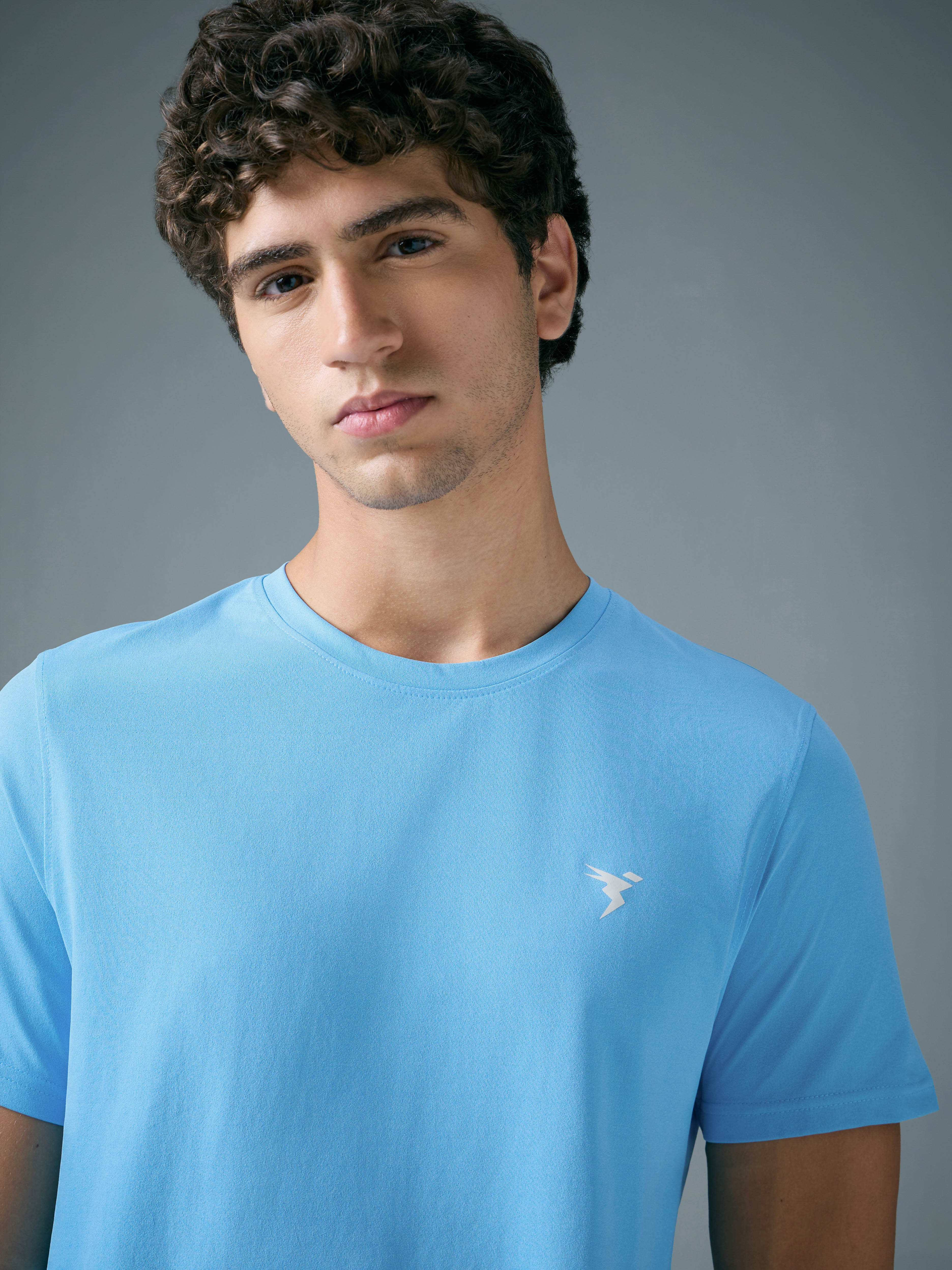 Men Solid Slim Fit Crew Neck T-shirt with COTFLEX - Image 6