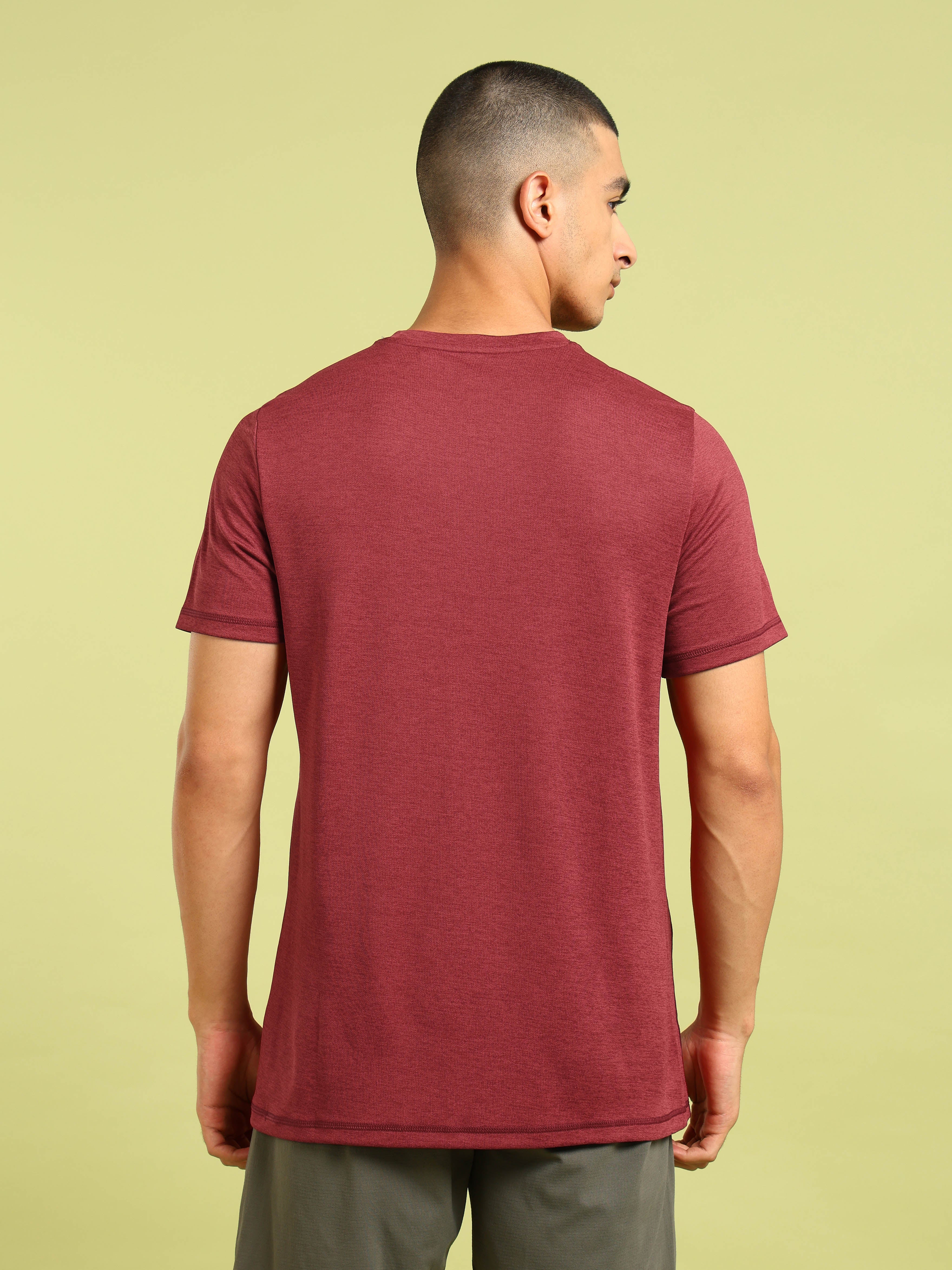 Men Solid Slim Fit Crew Neck T-shirt with DOUBLE COOL - Image 2