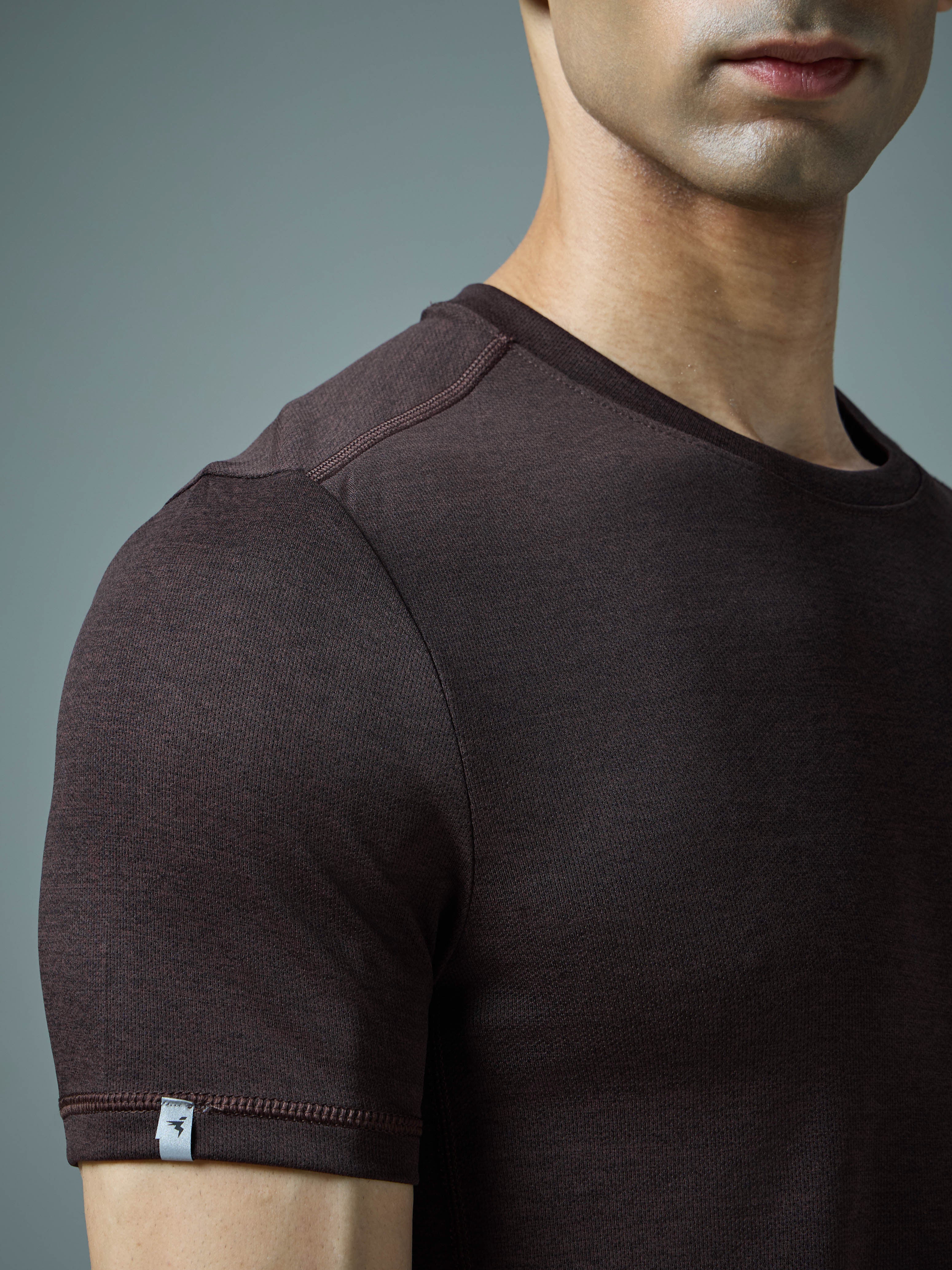 Men Solid Slim Fit Crew Neck T-shirt with DOUBLE COOL - Image 7