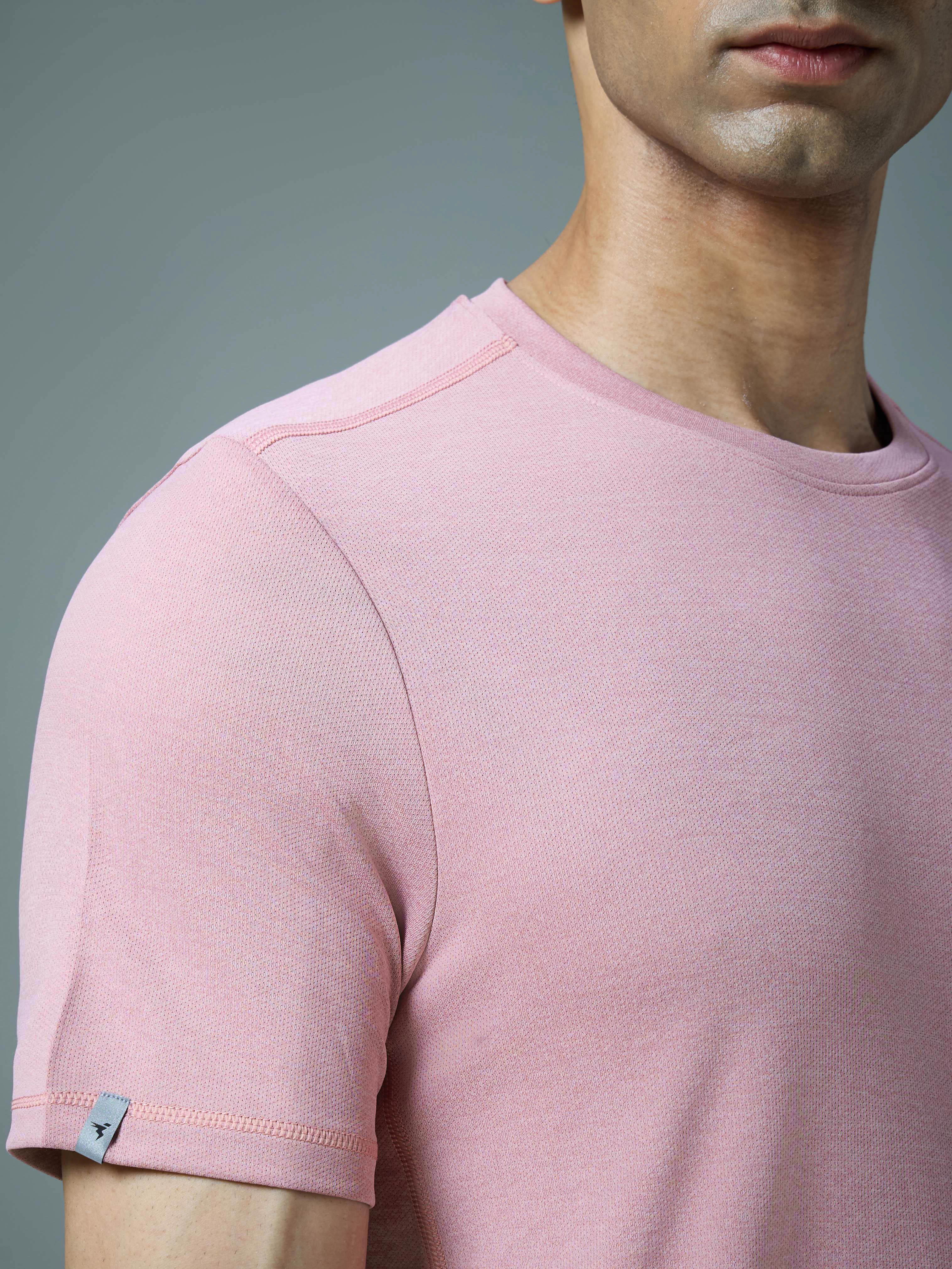 Men Solid Slim Fit Crew Neck T-shirt with DOUBLE COOL - Image 7