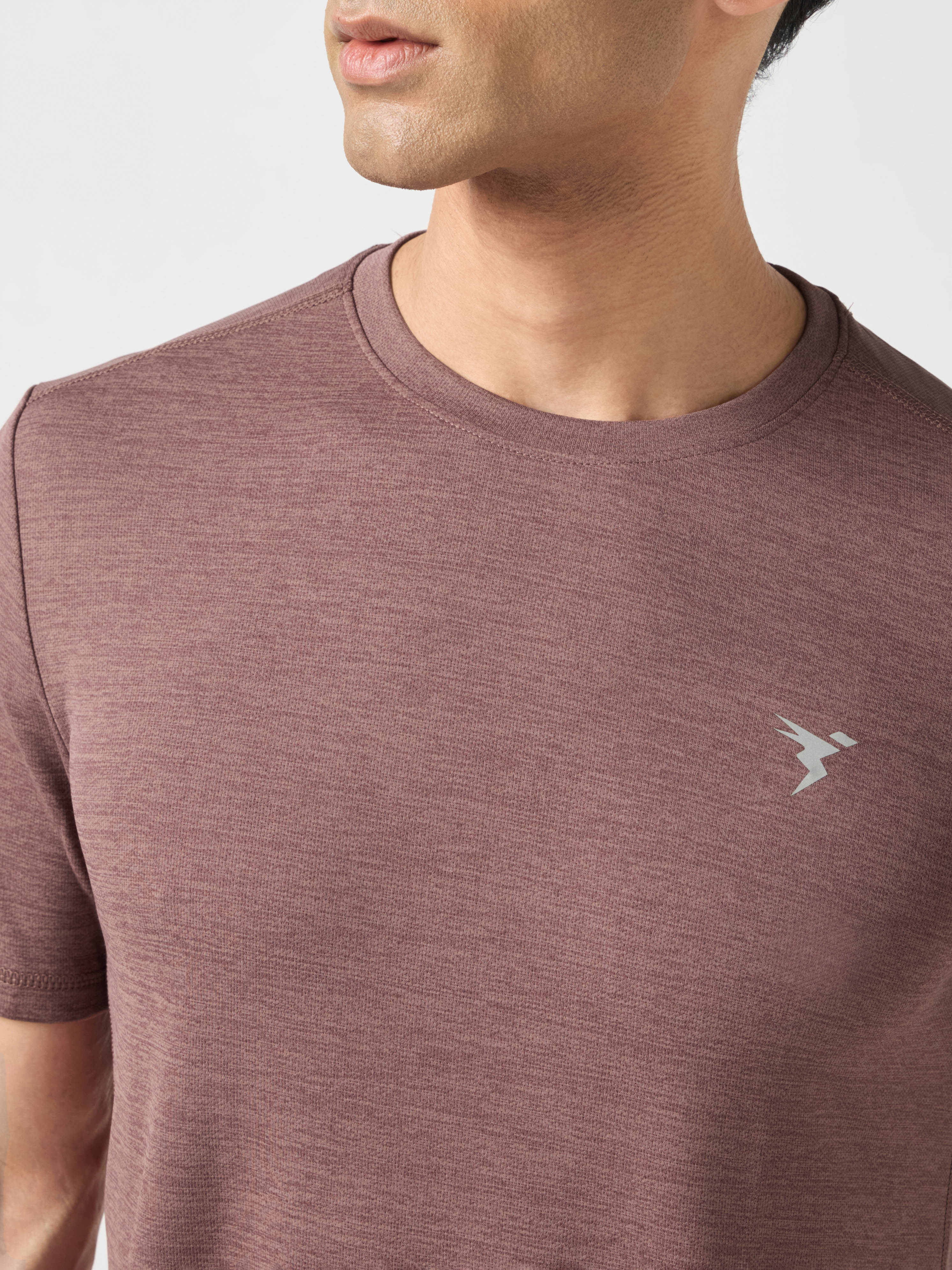 Men Solid Slim Fit Crew Neck T-shirt with DOUBLE COOL - Image 4