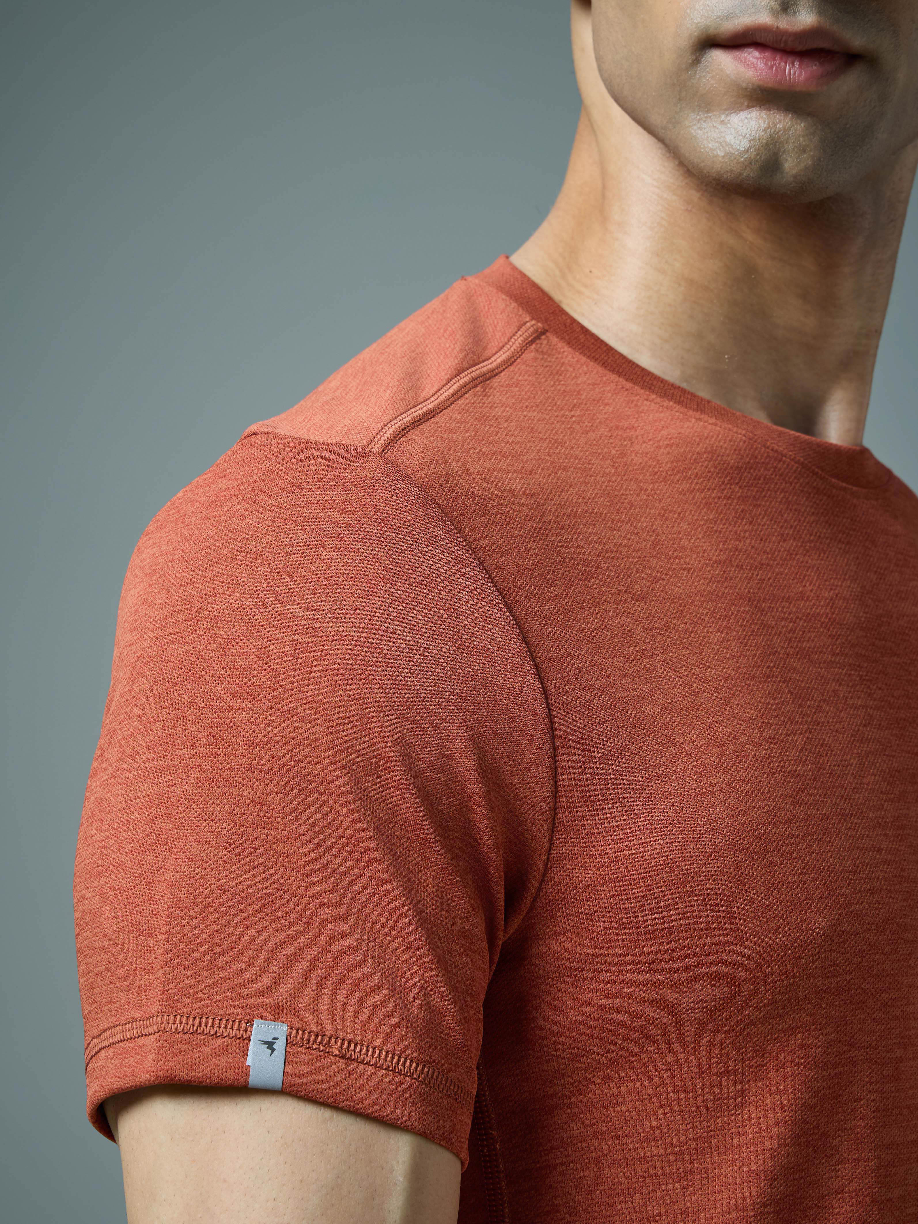 Men Solid Slim Fit Crew Neck T-shirt with DOUBLE COOL - Image 7