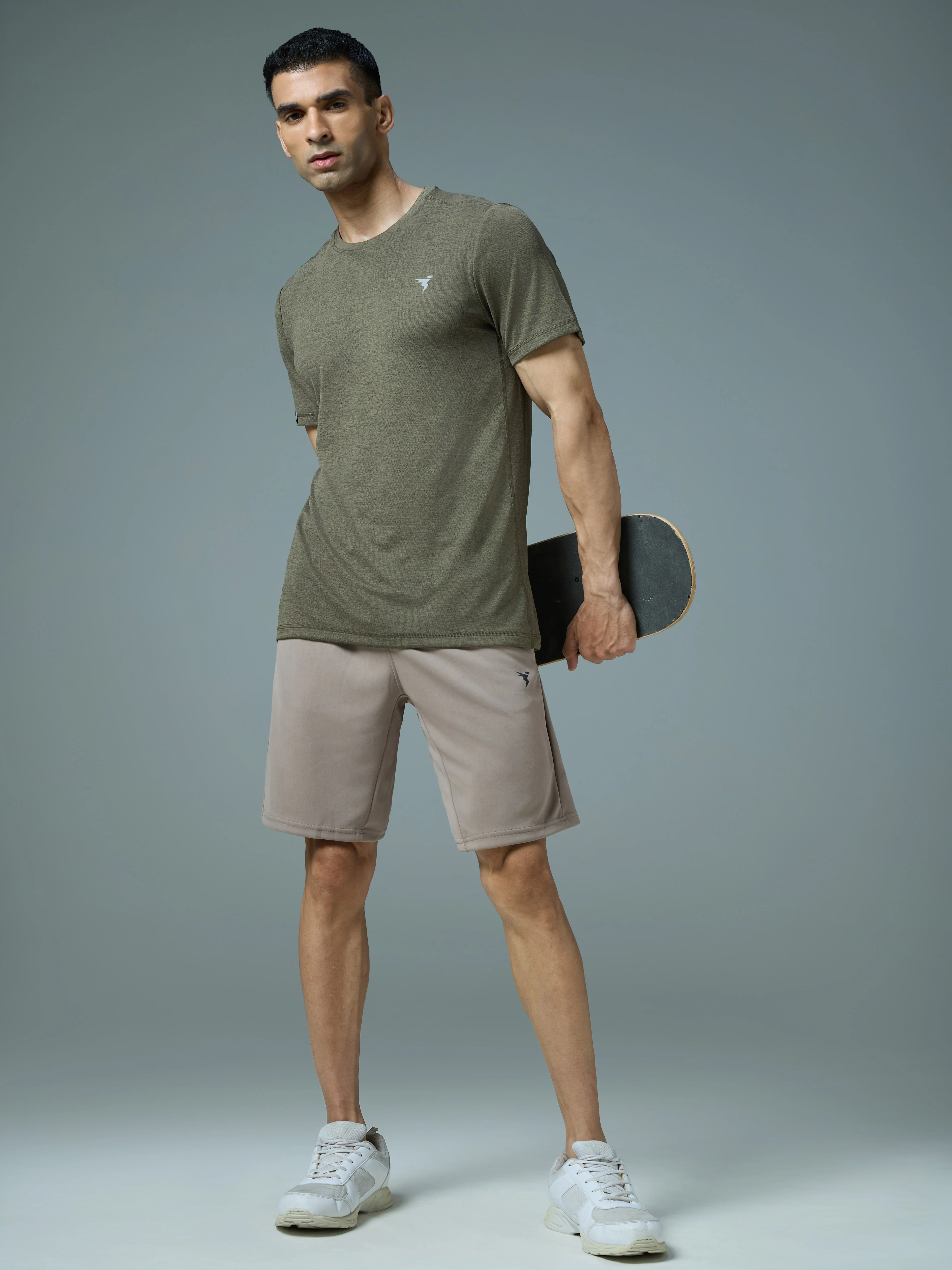 Men Solid Slim Fit Crew Neck T-shirt with DOUBLE COOL - Image 5