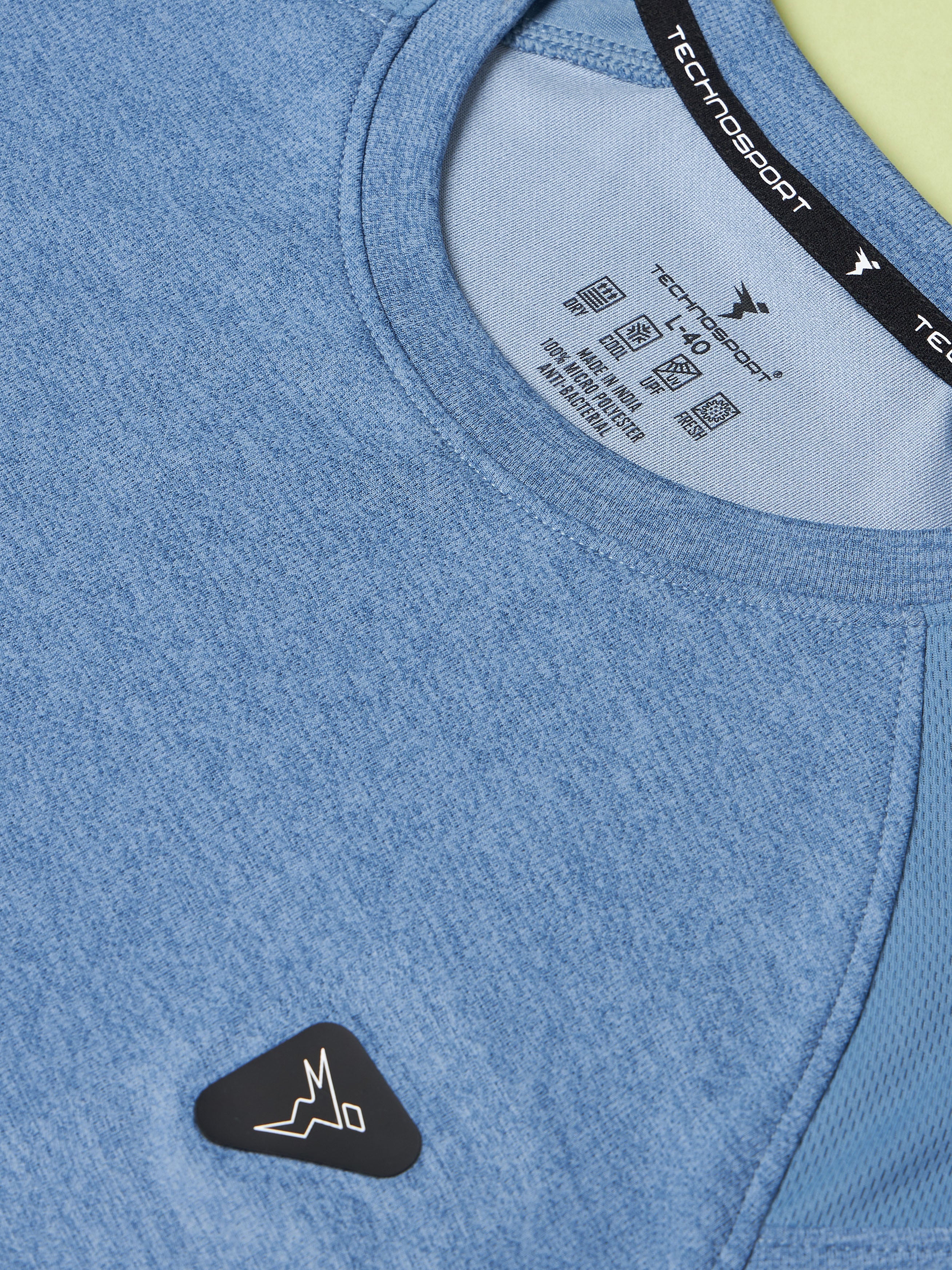 Men Solid Slim Fit Crew Neck T-shirt with DOUBLE COOL - Image 7