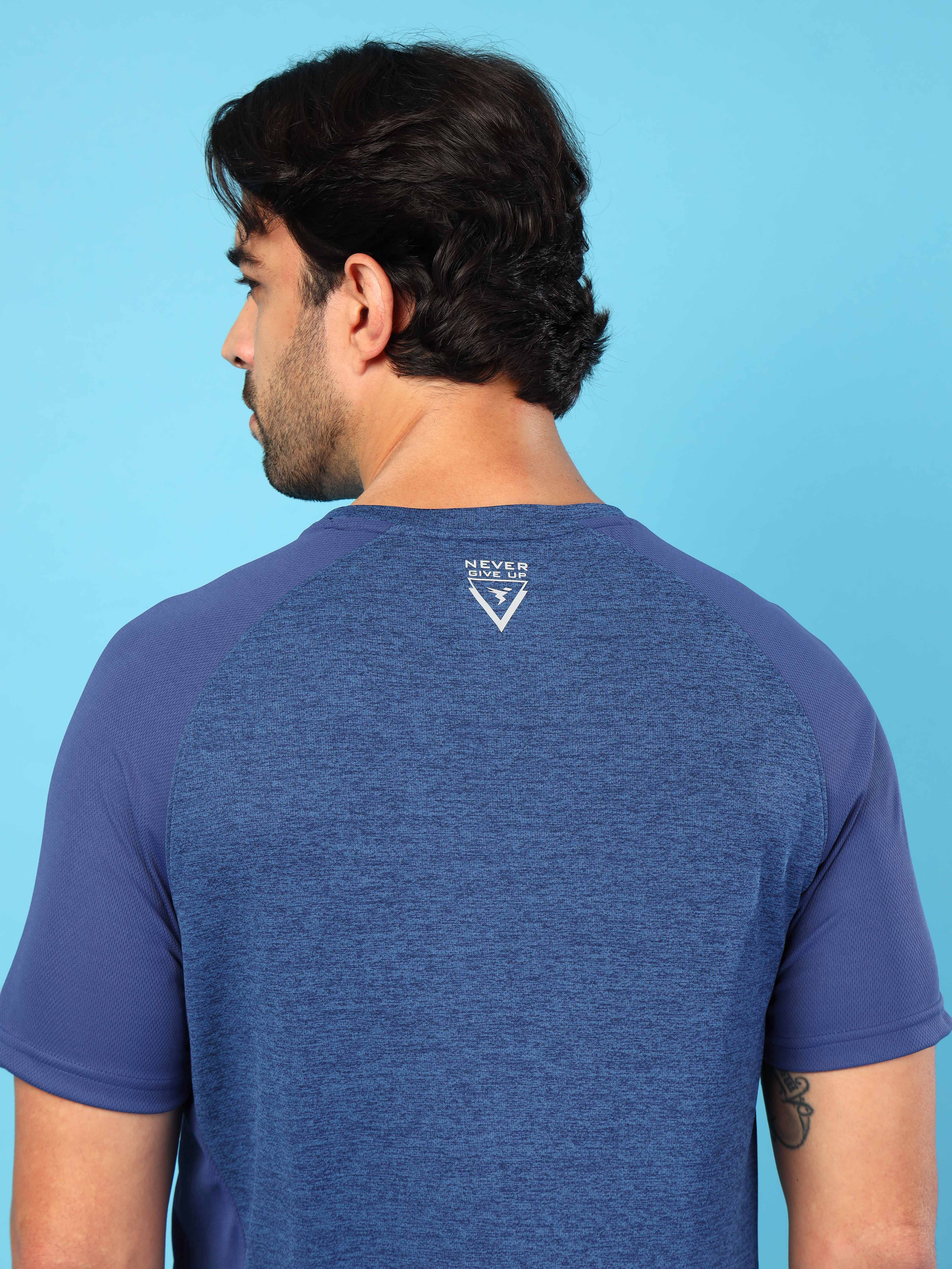 Men Solid Slim Fit Crew Neck T-shirt with DOUBLE COOL - Image 8