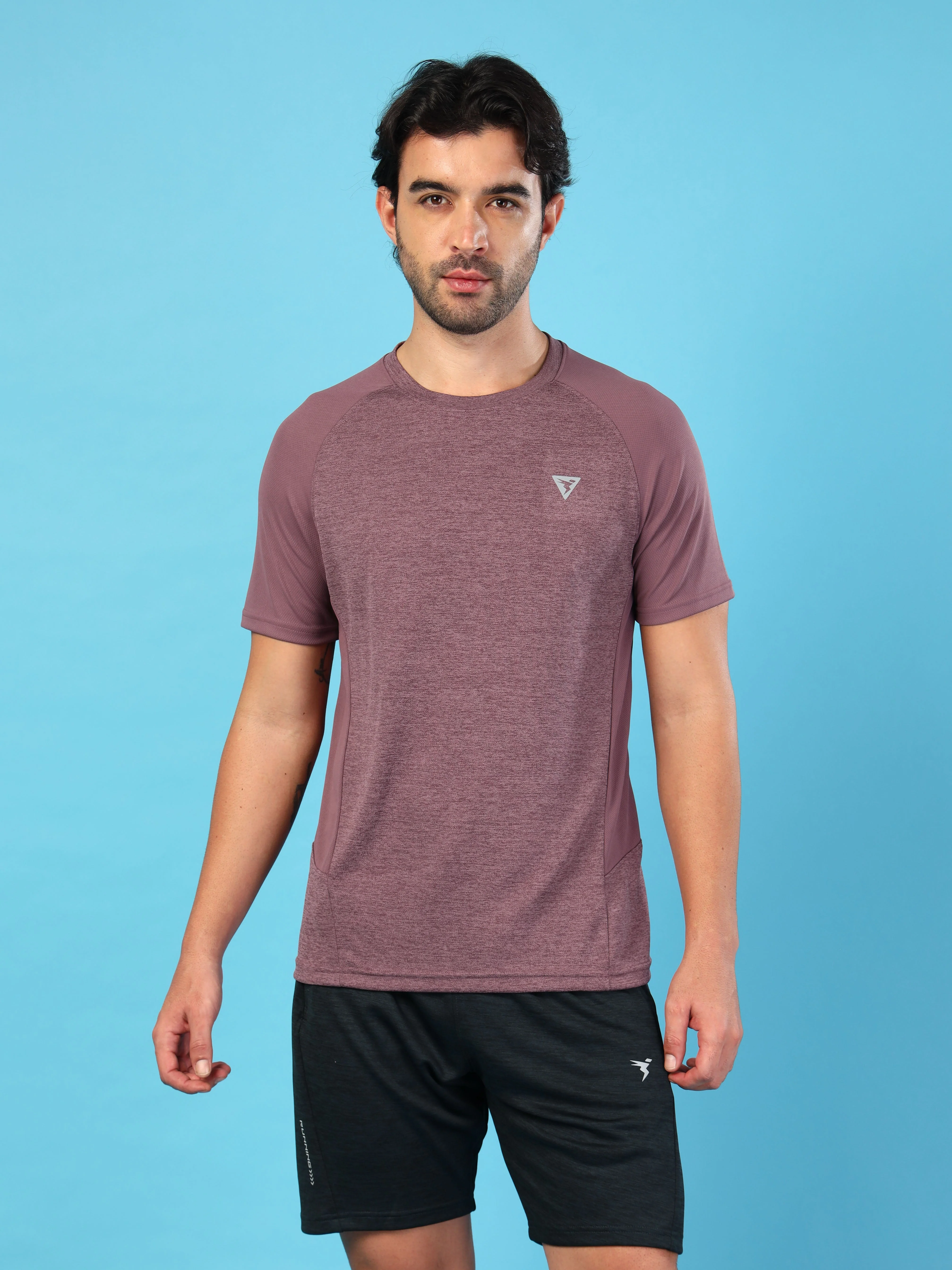 Men Solid Slim Fit Crew Neck T-shirt with DOUBLE COOL - Image 3