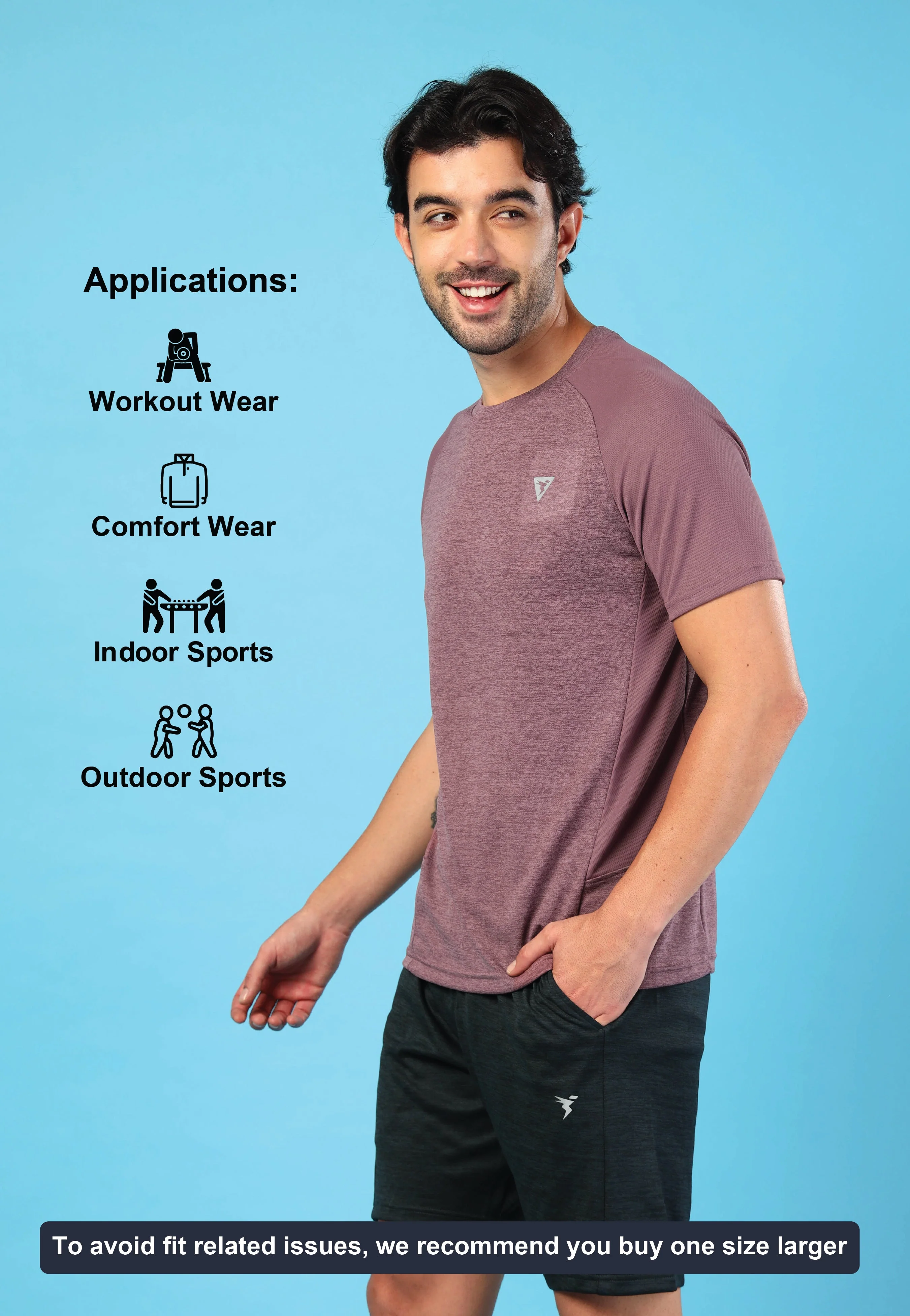 Men Solid Slim Fit Crew Neck T-shirt with DOUBLE COOL - Image 6