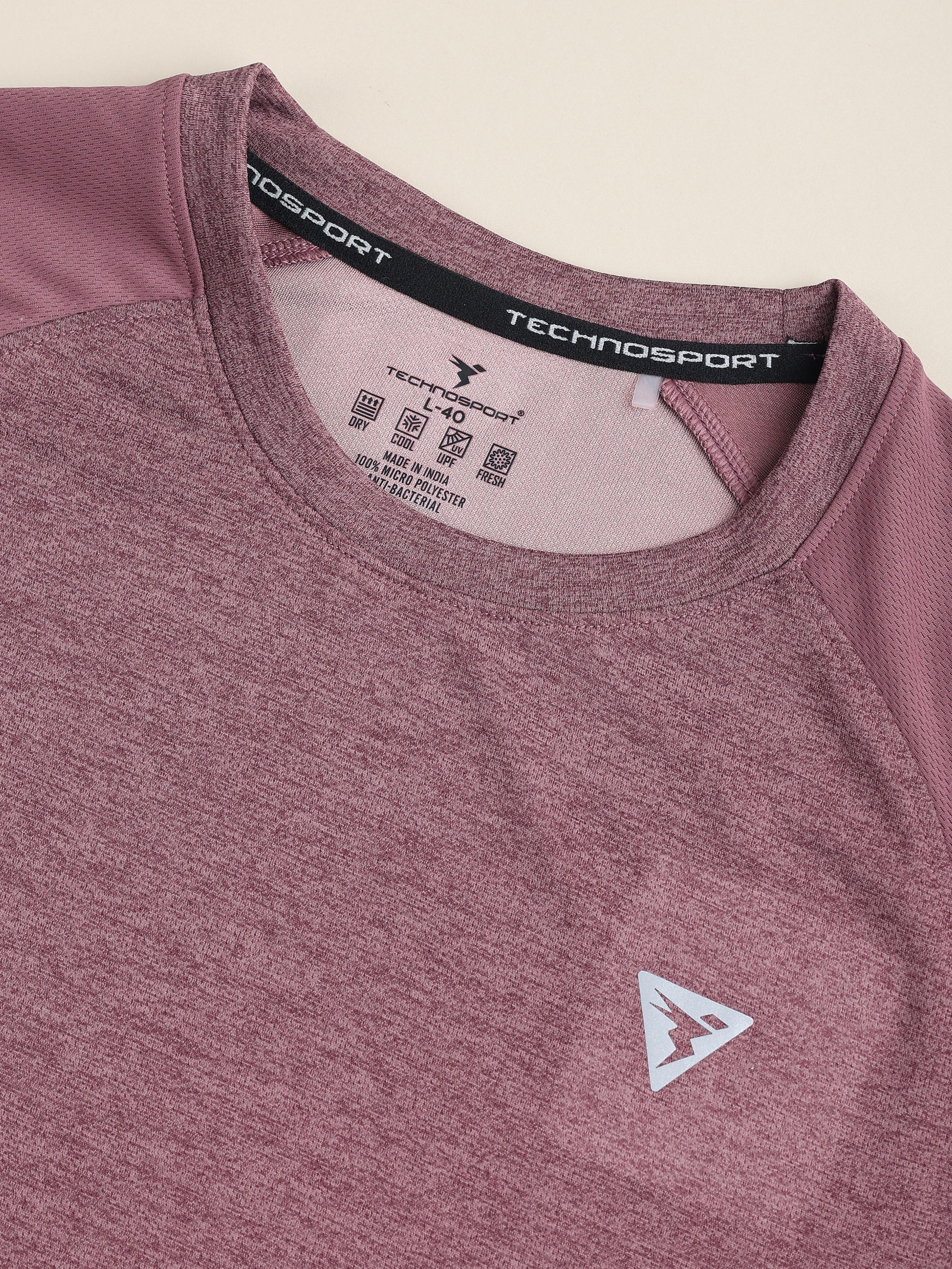 Men Solid Slim Fit Crew Neck T-shirt with DOUBLE COOL - Image 9