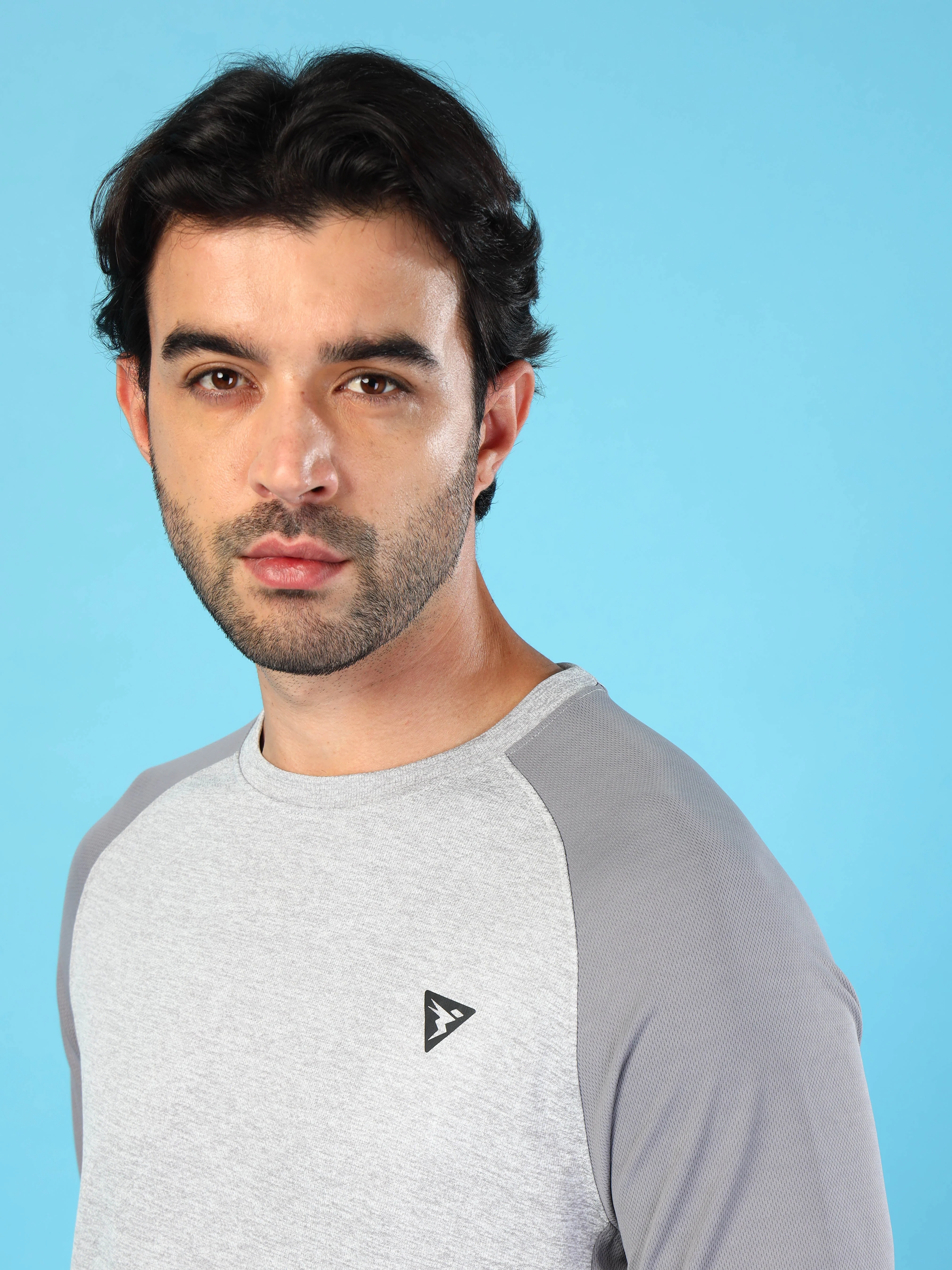 Men Solid Slim Fit Crew Neck T-shirt with DOUBLE COOL - Image 7