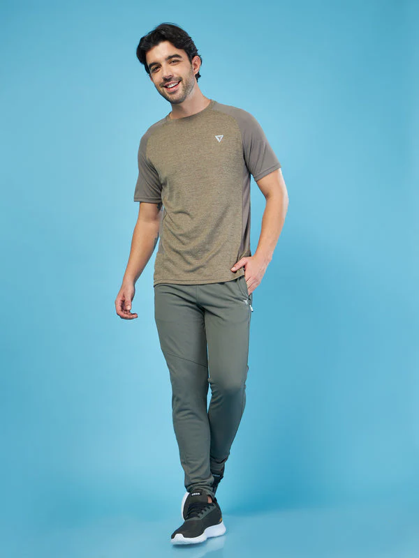 Men Solid Slim Fit Crew Neck T-shirt with DOUBLE COOL - Image 6