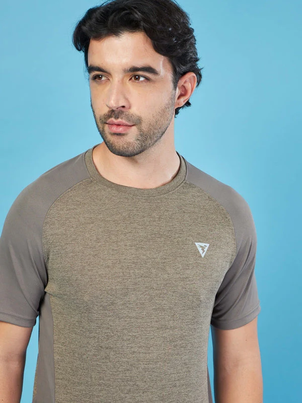 Men Solid Slim Fit Crew Neck T-shirt with DOUBLE COOL - Image 7