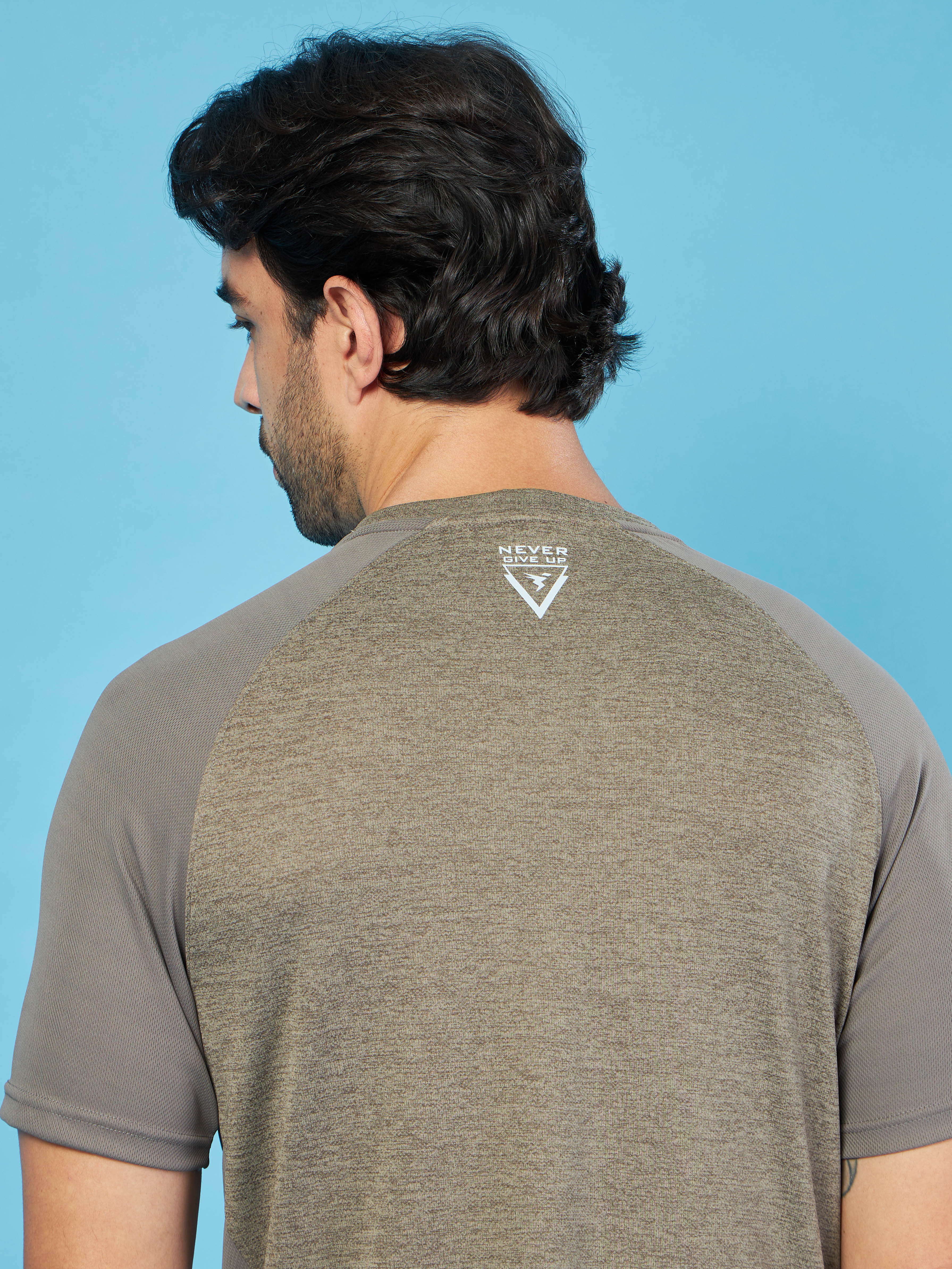 Men Solid Slim Fit Crew Neck T-shirt with DOUBLE COOL - Image 8