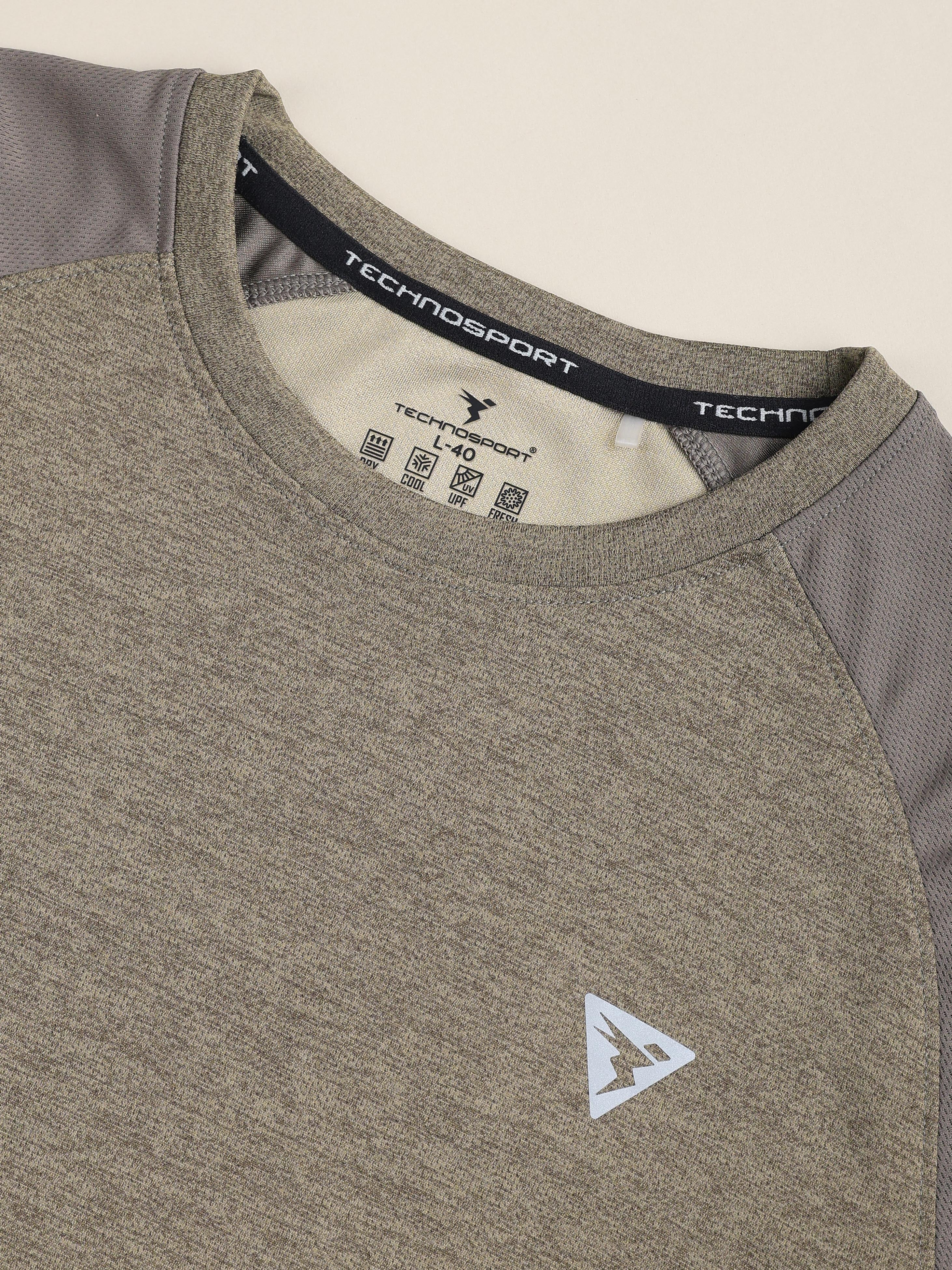 Men Solid Slim Fit Crew Neck T-shirt with DOUBLE COOL - Image 9