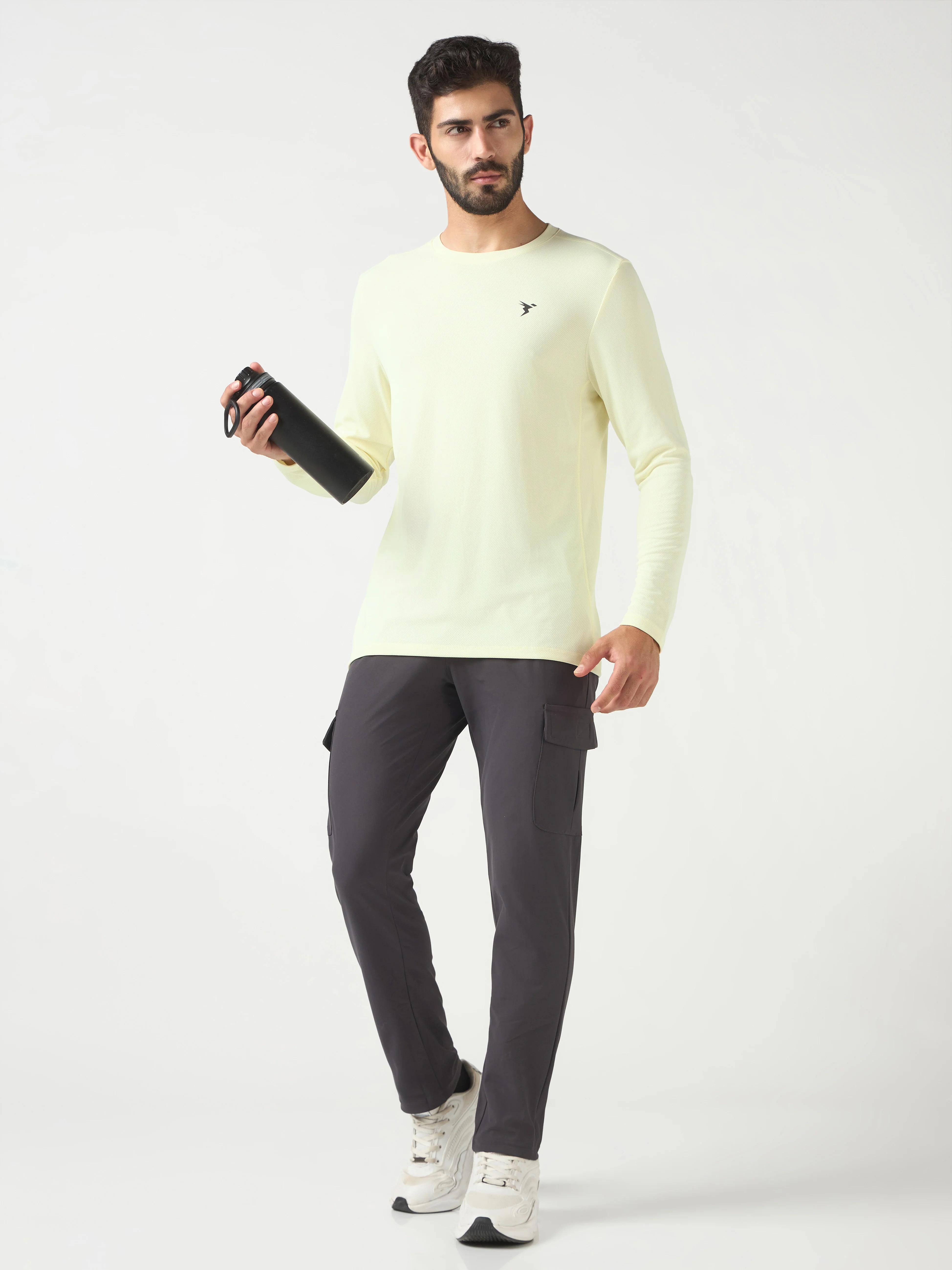 Men Solid Slim Fit Crew Neck T-shirt with TECHNO COOL+ - Image 4
