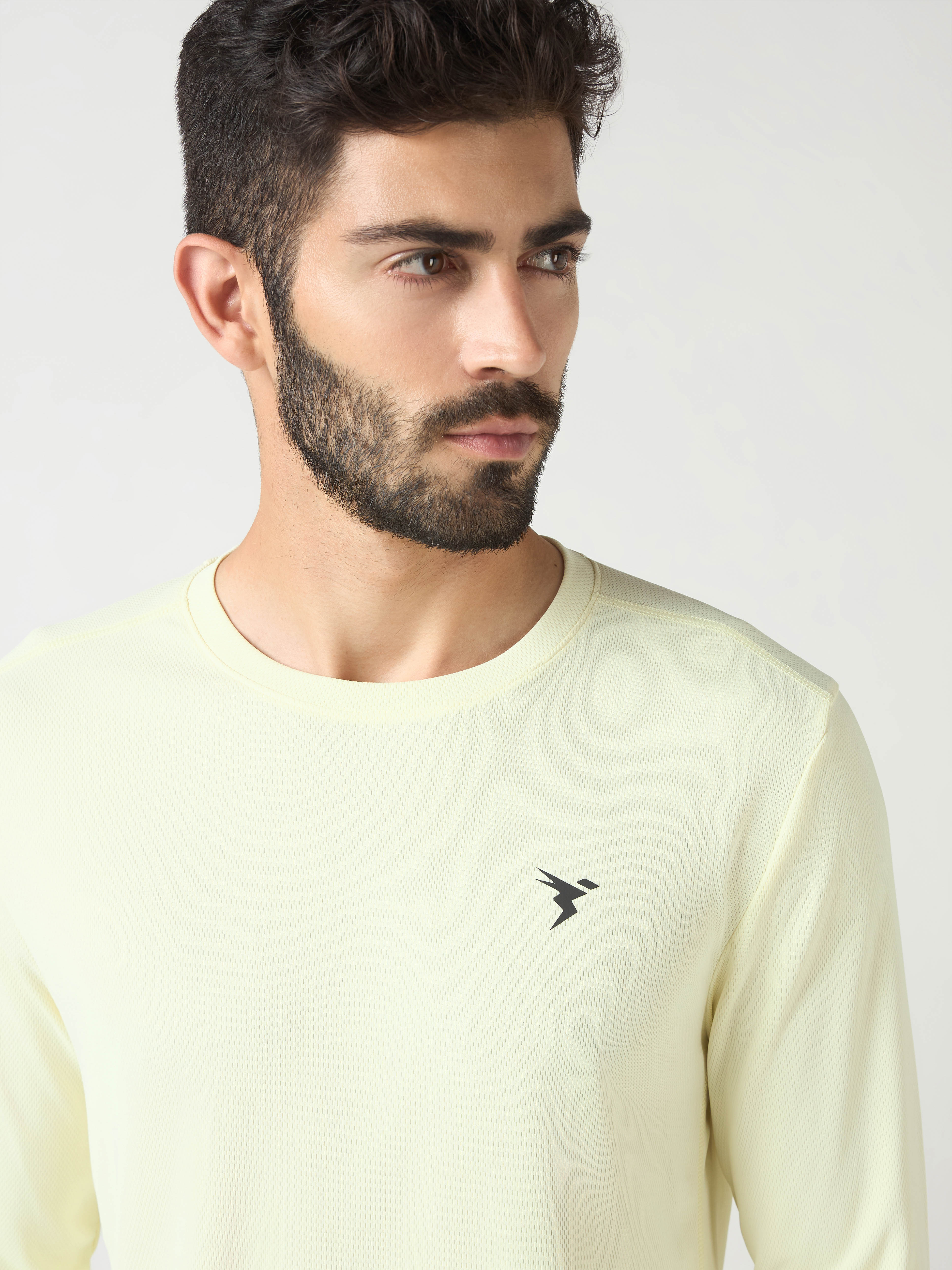 Men Solid Slim Fit Crew Neck T-shirt with TECHNO COOL+ - Image 5