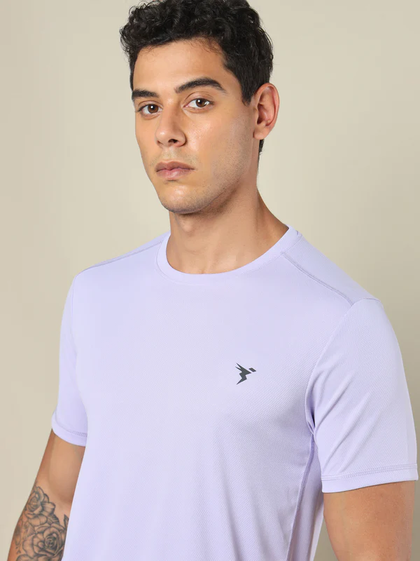 Men Solid Slim Fit Crew Neck T-shirt with TECHNO COOL+ - Image 5