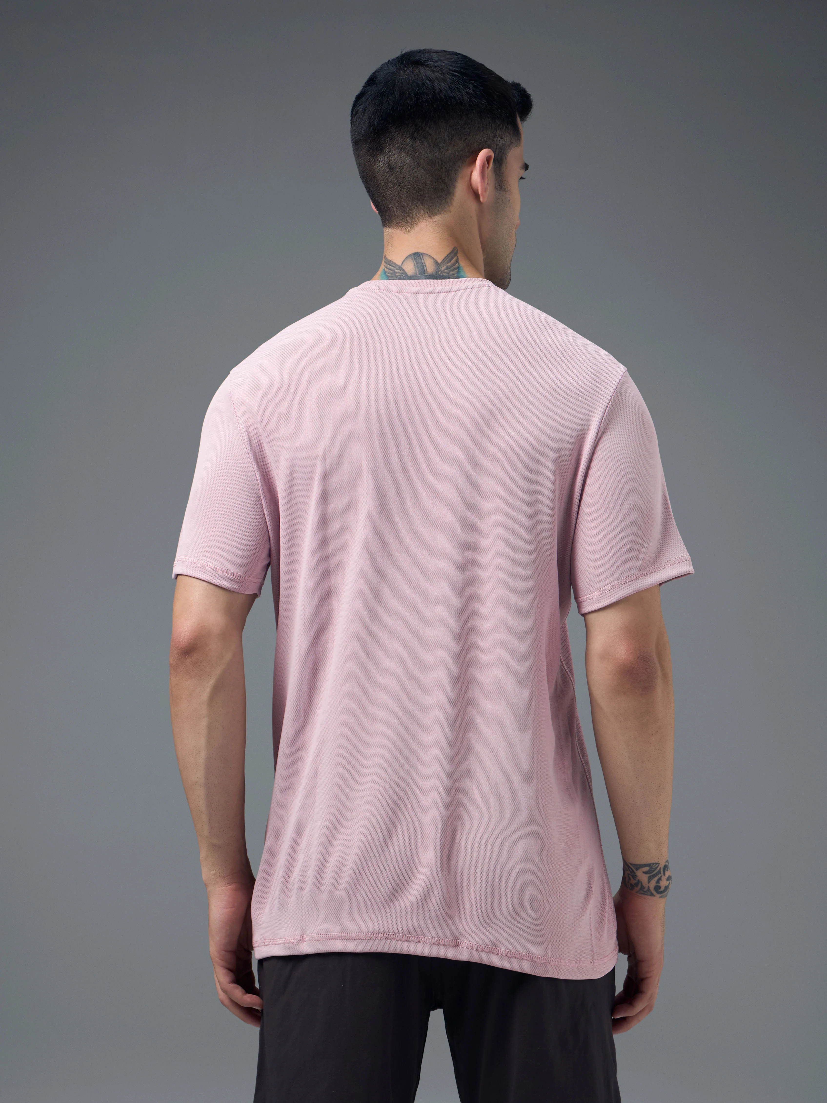 Men Solid Slim Fit Crew Neck T-shirt with TECHNO COOL+ - Image 3
