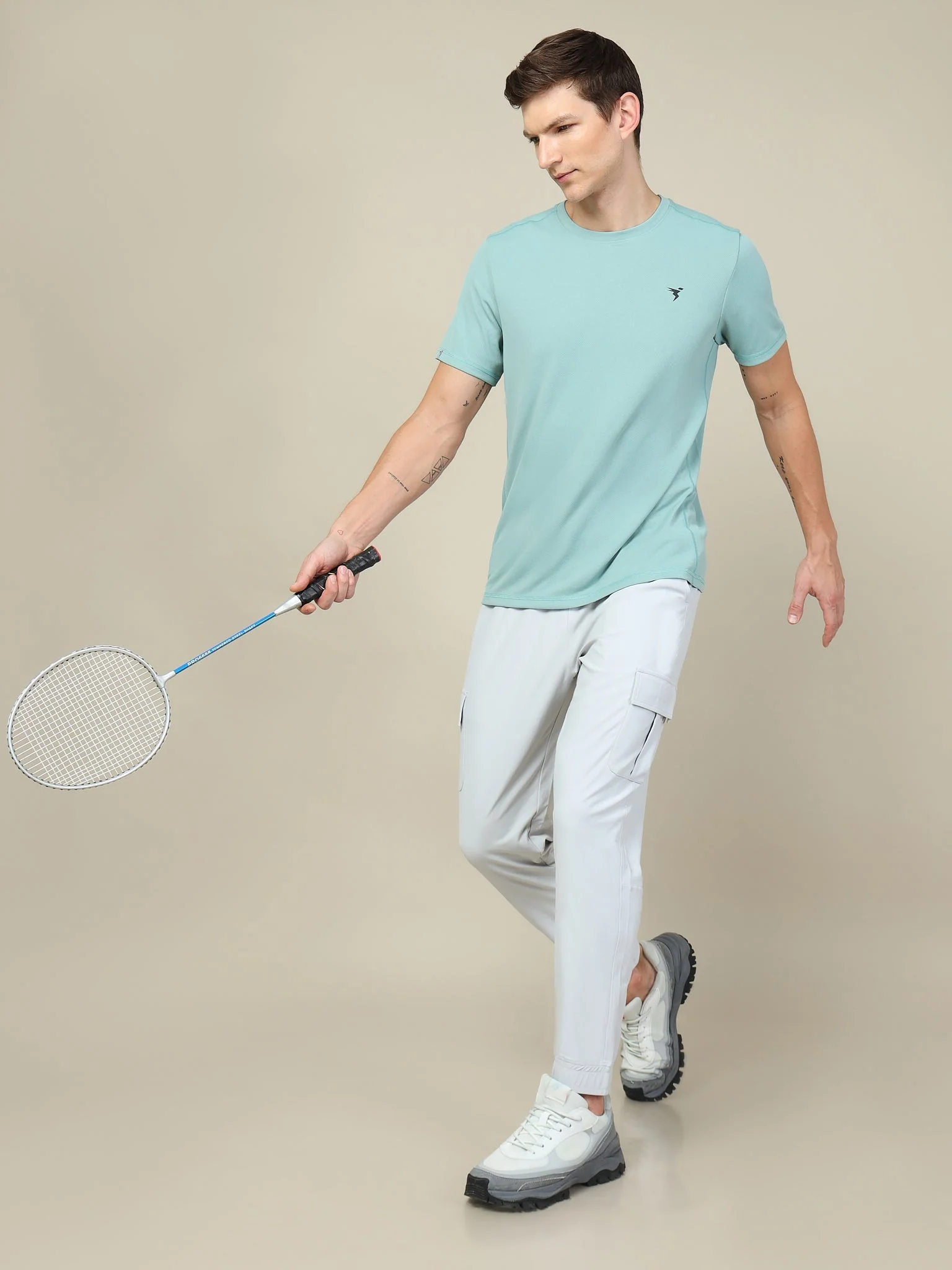 Men Solid Slim Fit Crew Neck T-shirt with TECHNO COOL+ - Image 5