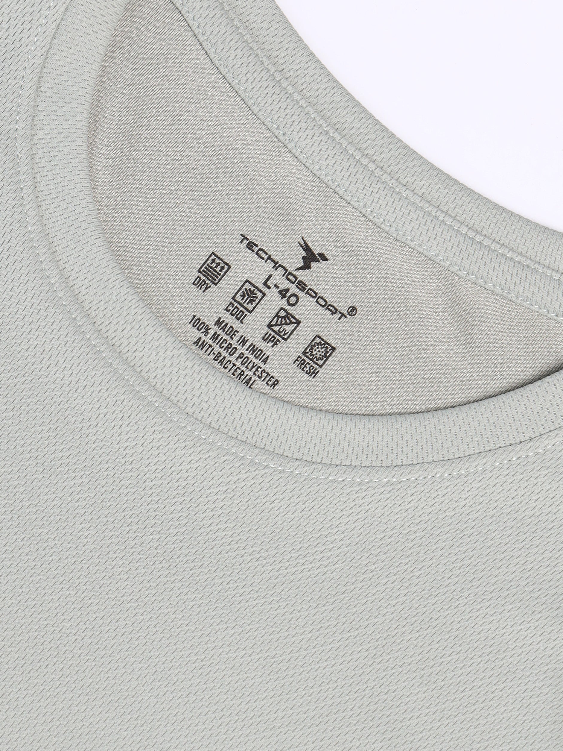 Men Solid Slim Fit Crew Neck T-shirt with TECHNO COOL+ - Image 5