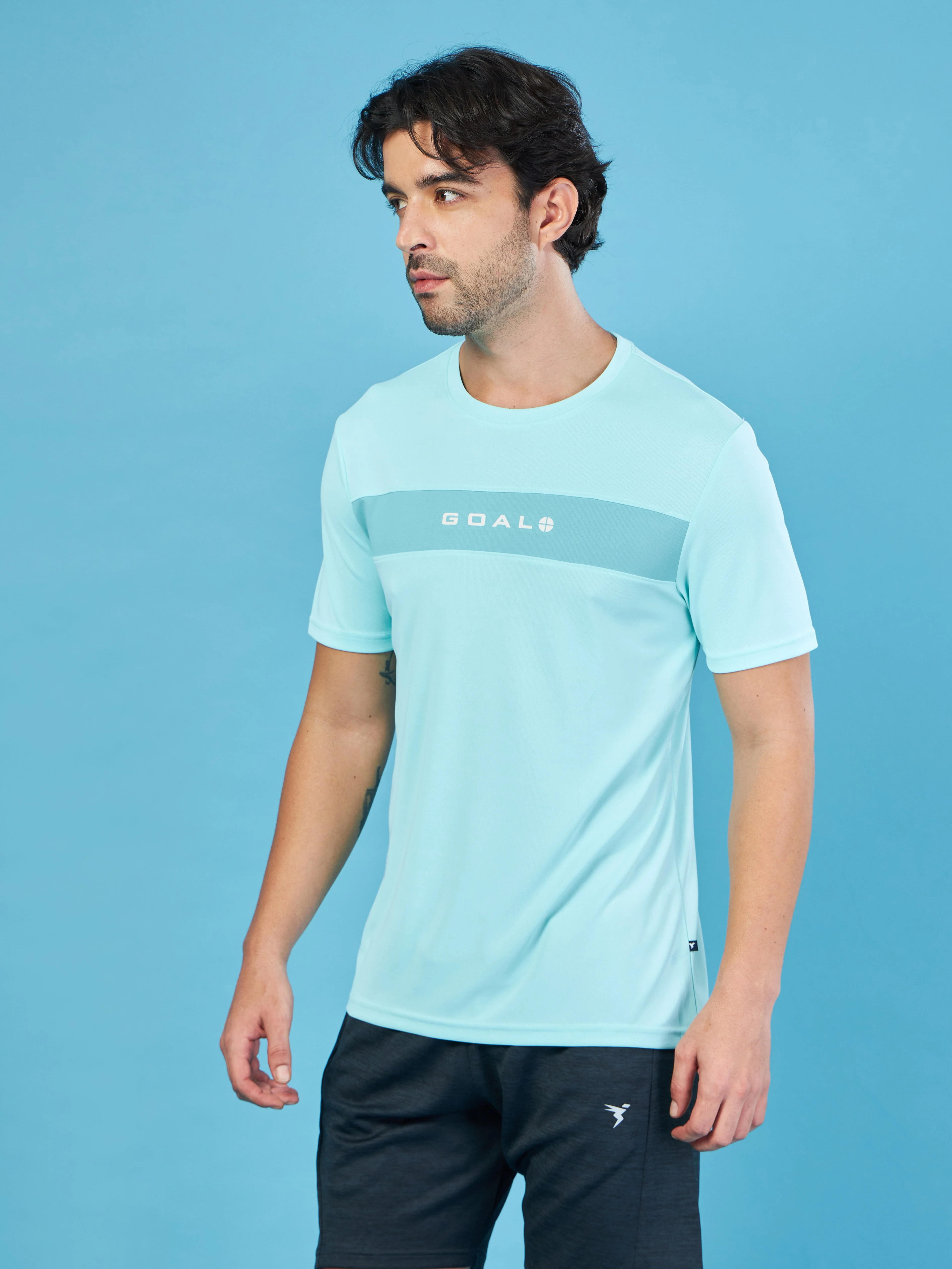 Men Solid Slim Fit Crew Neck T-shirt with TECHNO COOL+ - Image 3