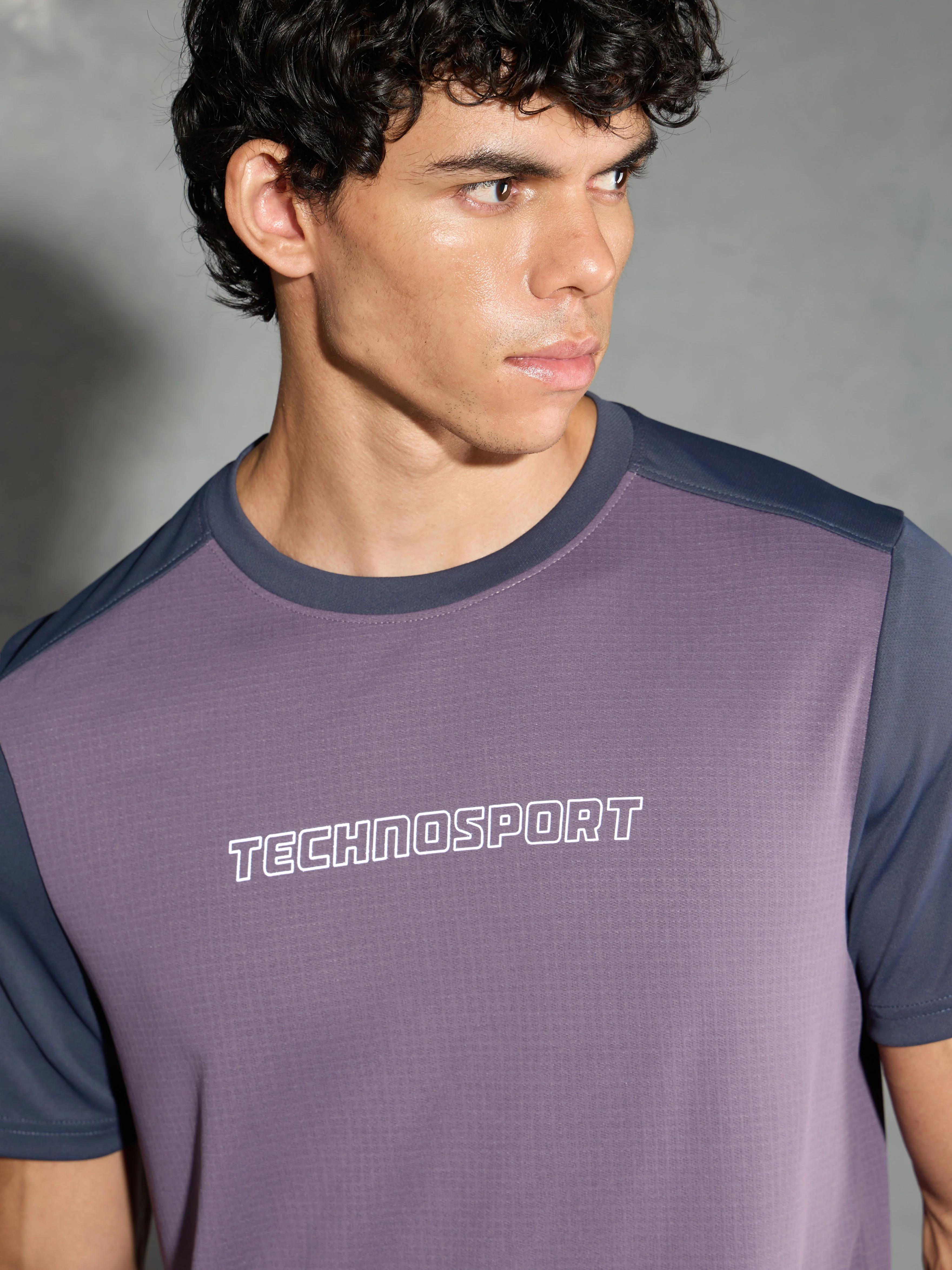Men Colorblock Slim Fit Crew Neck T-shirt with TECHNO COOL+ - Image 6