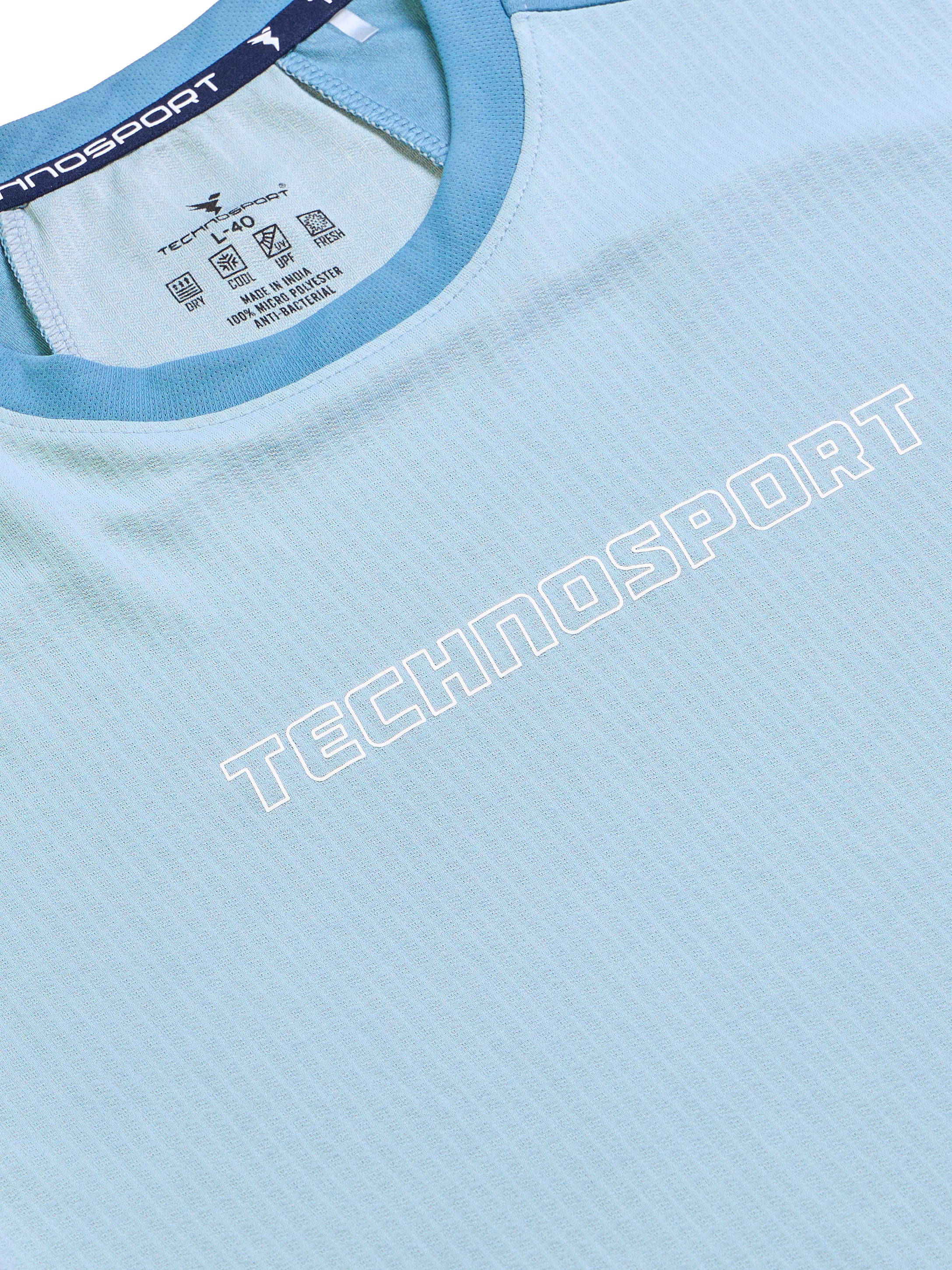Men Colorblock Slim Fit Crew Neck T-shirt with TECHNO COOL+ - Image 8