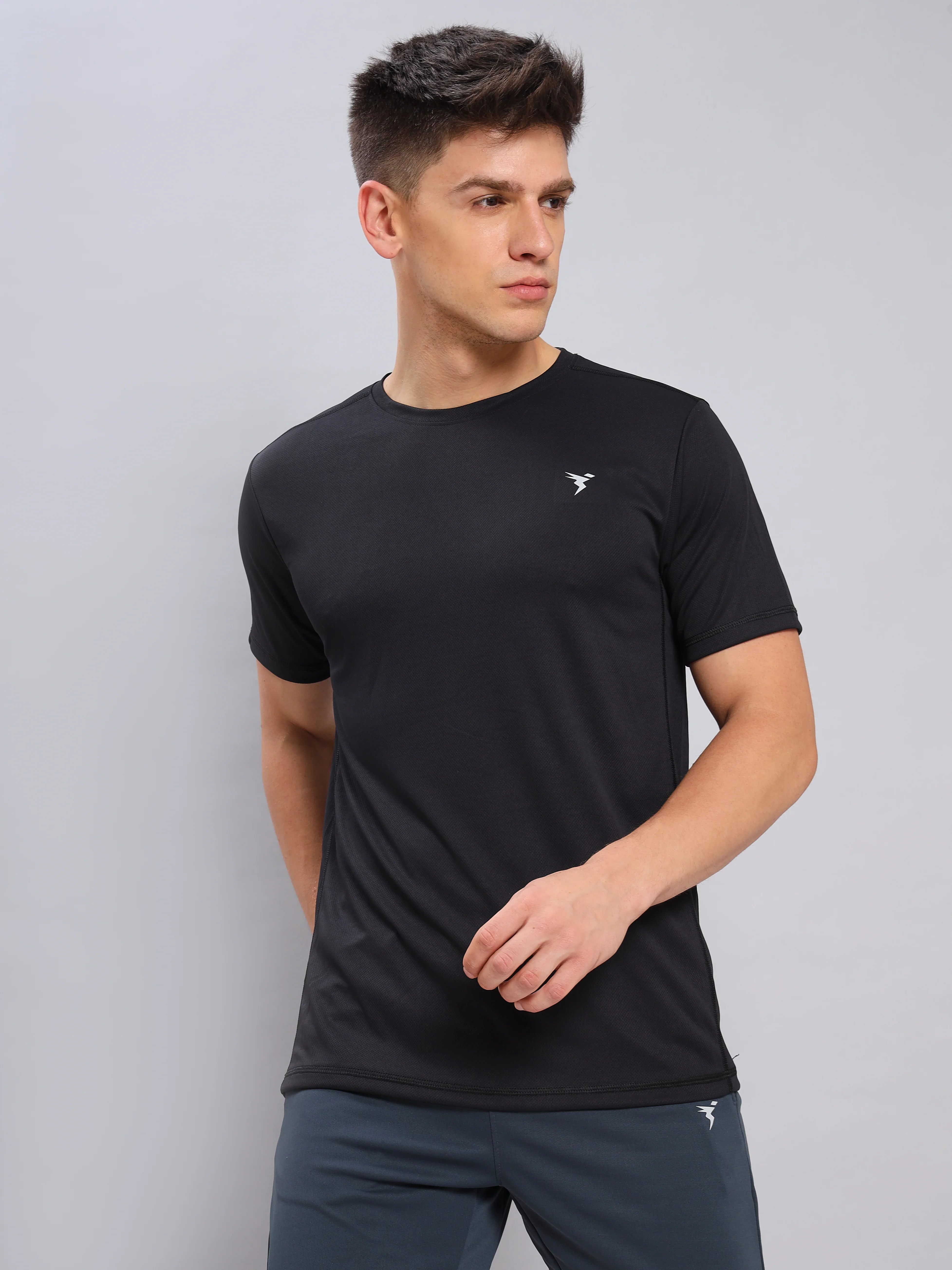 Men Solid Slim Fit Crew Neck T-shirt with TECHNO COOL+ (Pack of 2) - Image 2