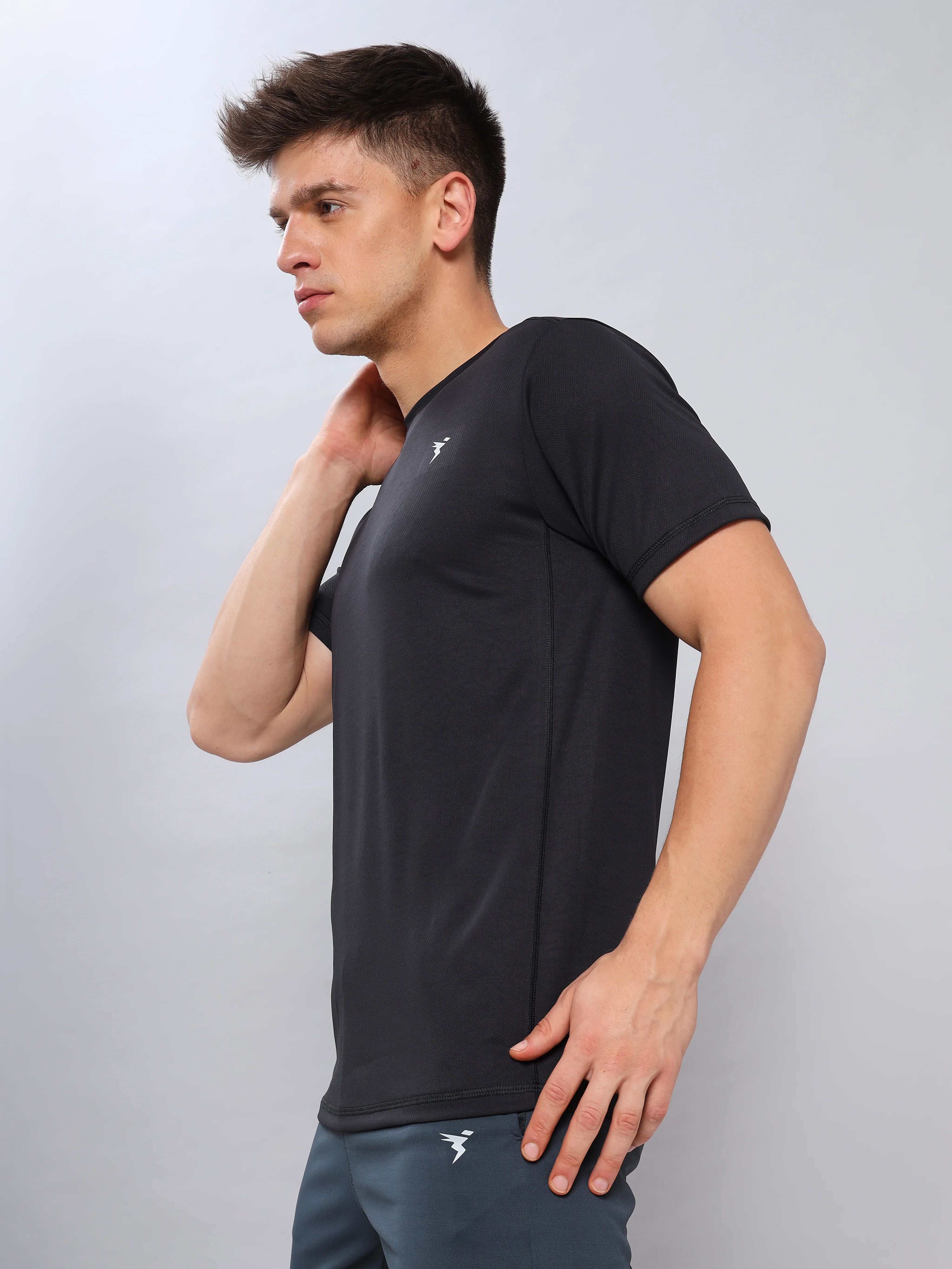 Men Solid Slim Fit Crew Neck T-shirt with TECHNO COOL+ (Pack of 2) - Image 5