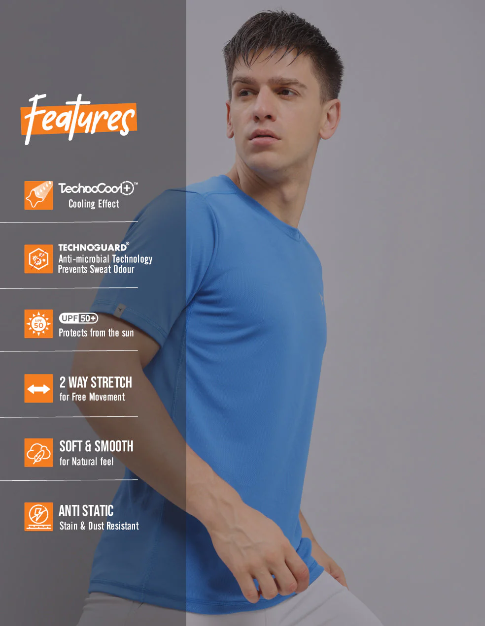 Men Solid Slim Fit Crew Neck T-shirt with TECHNO COOL+ (pack of 2) - Image 5