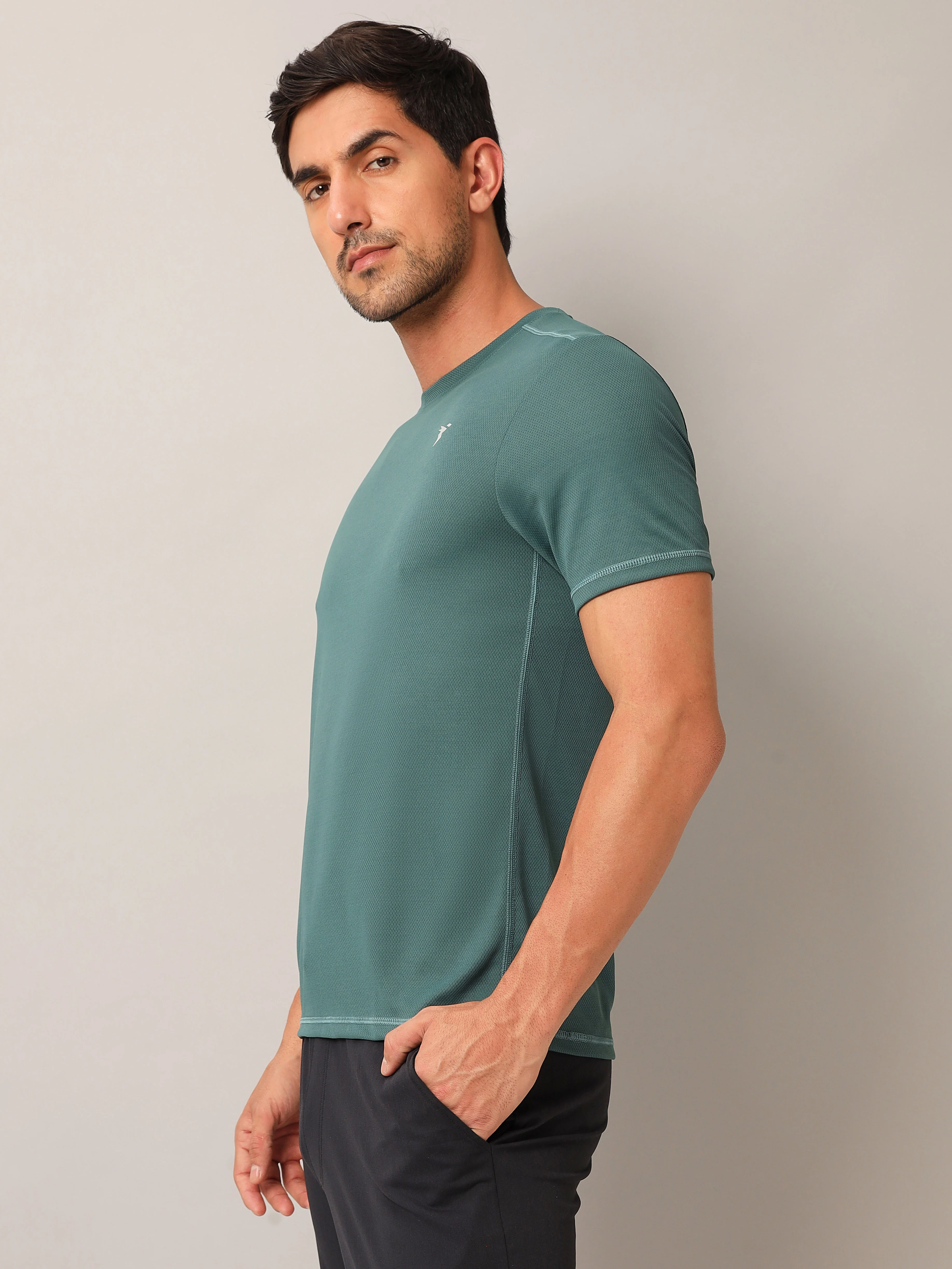 Men Solid Slim Fit Crew Neck T-shirt with TECHNO COOL+ (Pack of 2) - Image 3