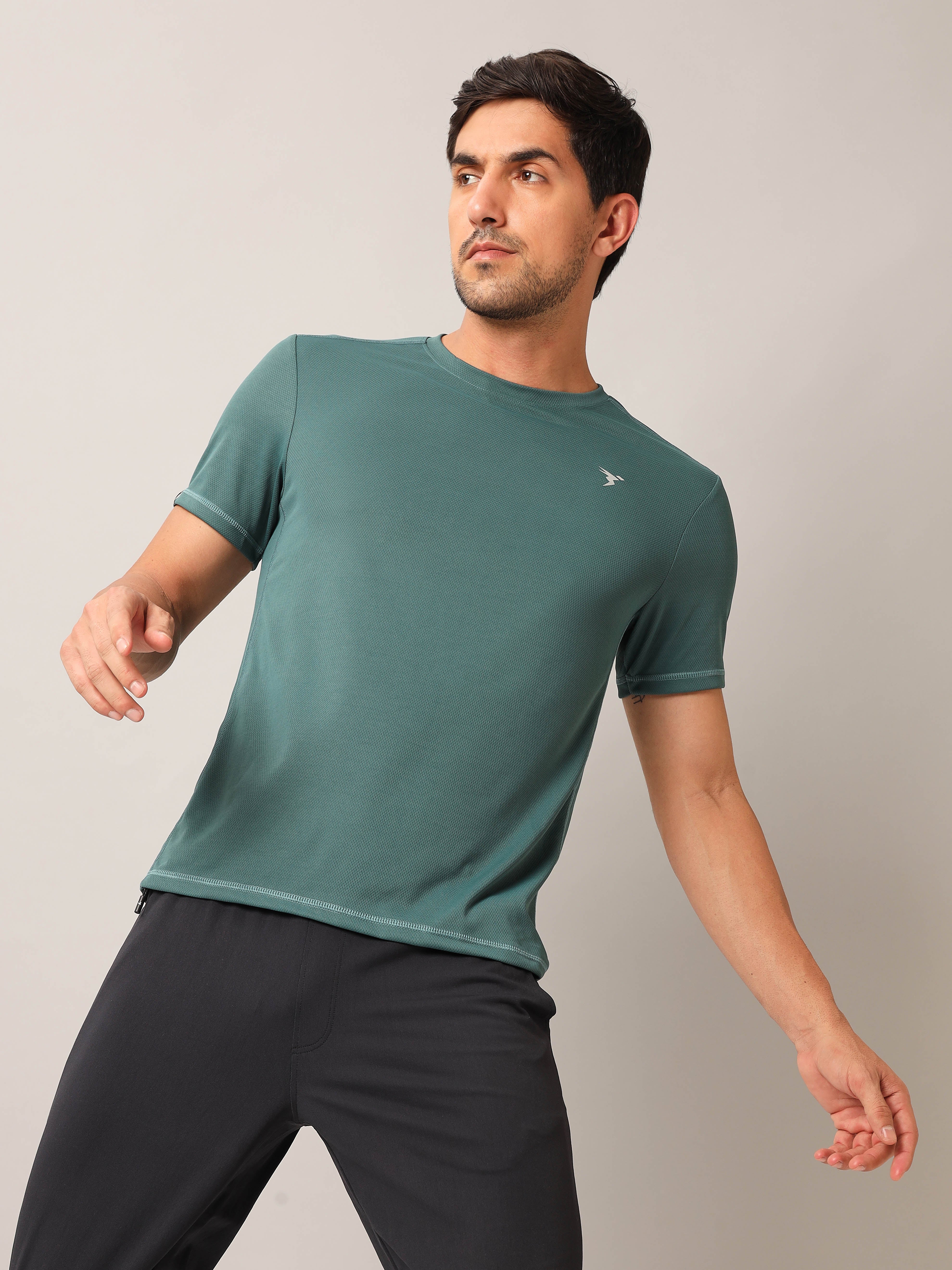 Men Solid Slim Fit Crew Neck T-shirt with TECHNO COOL+ (Pack of 2) - Image 4